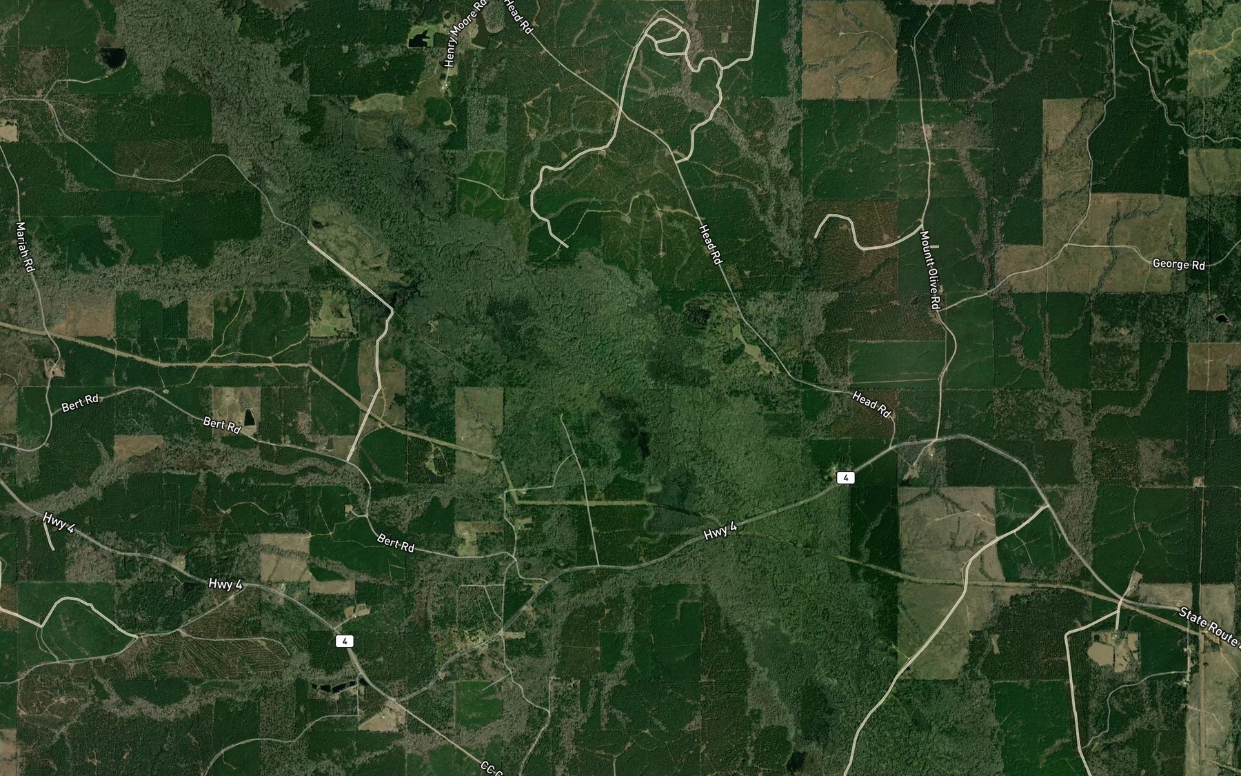 Satellite map of the Bear Creek