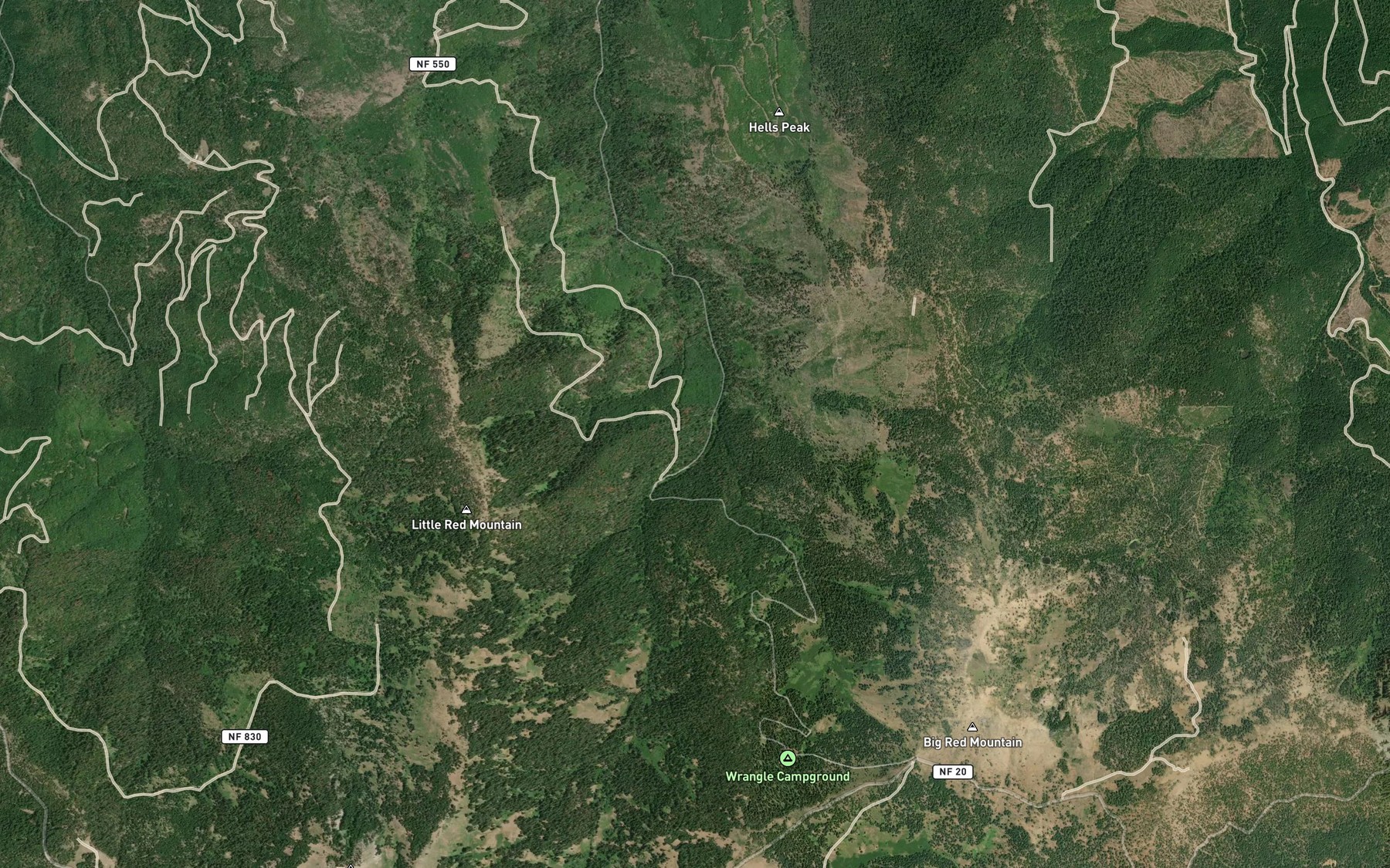 Satellite map of the Wrangle Creek