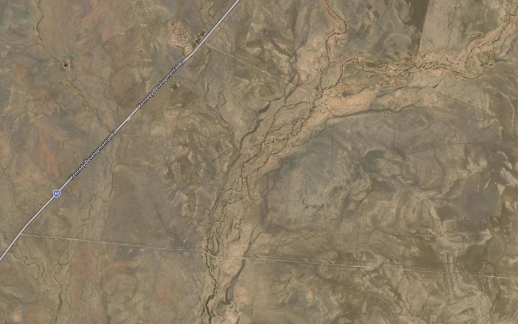 Satellite map of the Dexter Creek