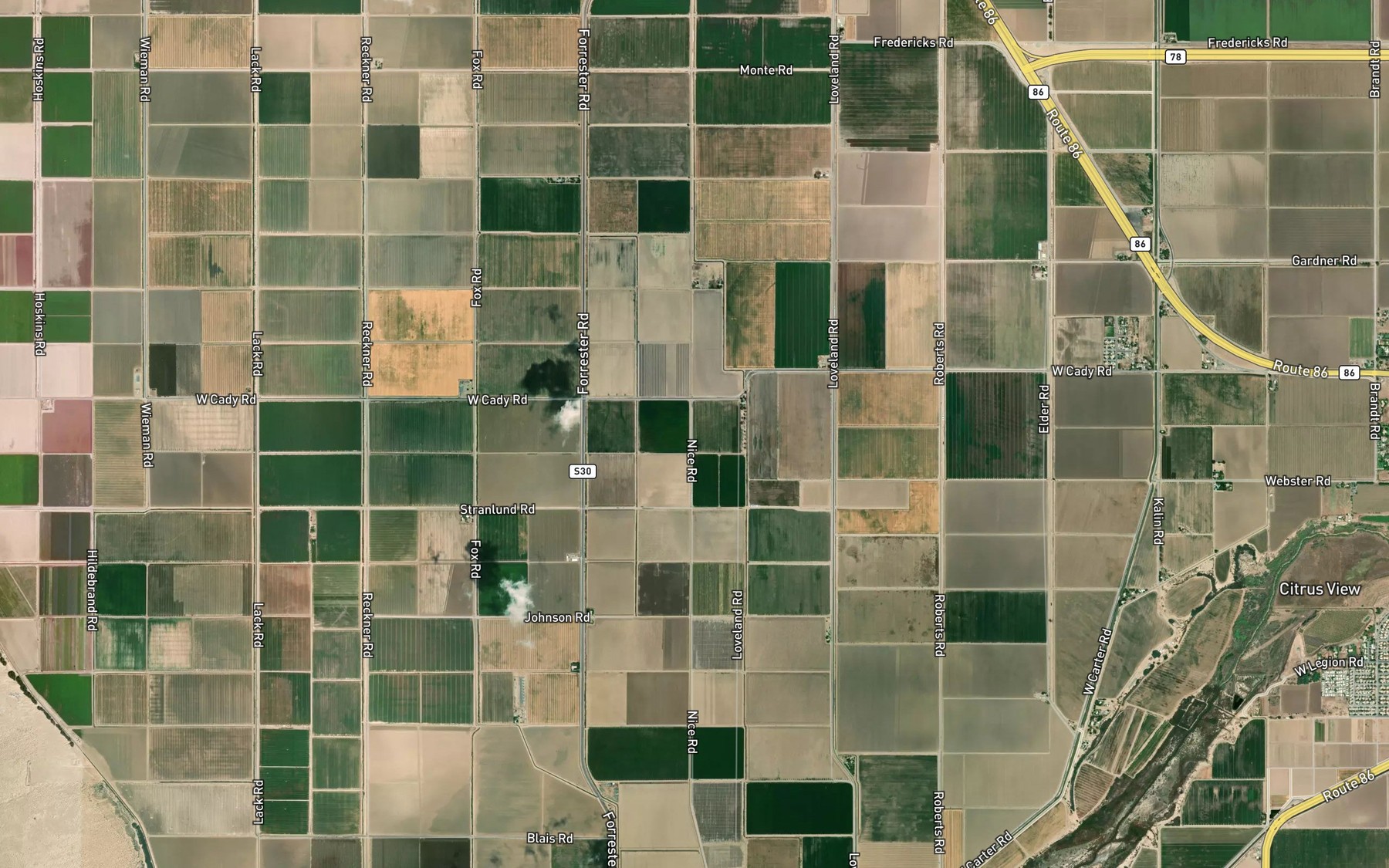 Satellite map of the Thorn Canal