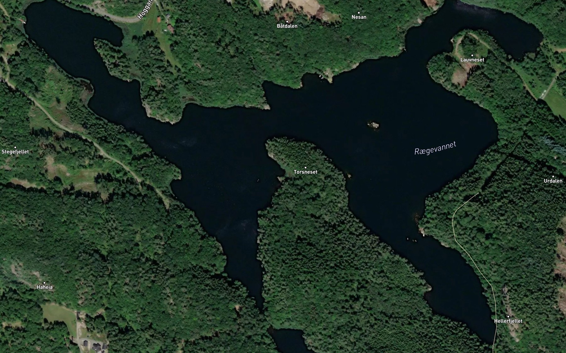 Satellite map of the Hogganvikvatna