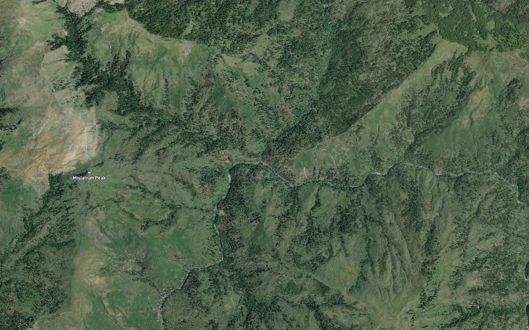 Satellite map of the Tincup Creek