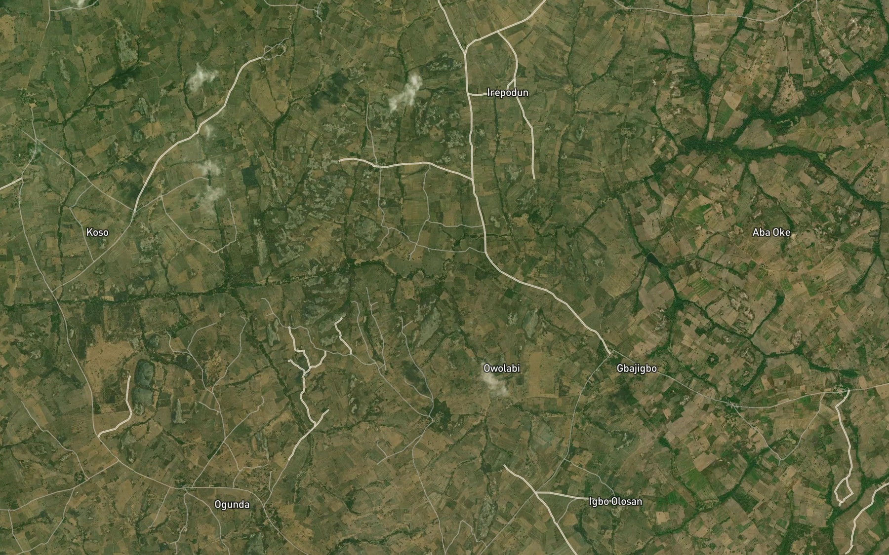 Satellite map of the River Aho