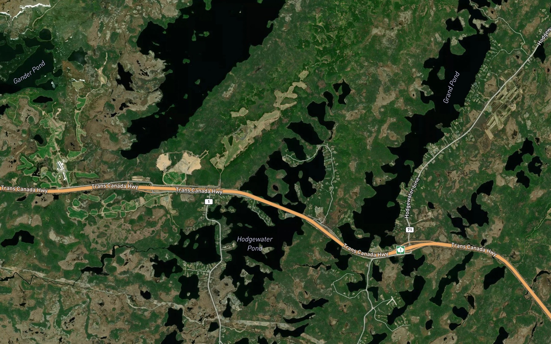 Satellite map of the Hodgewater Pond