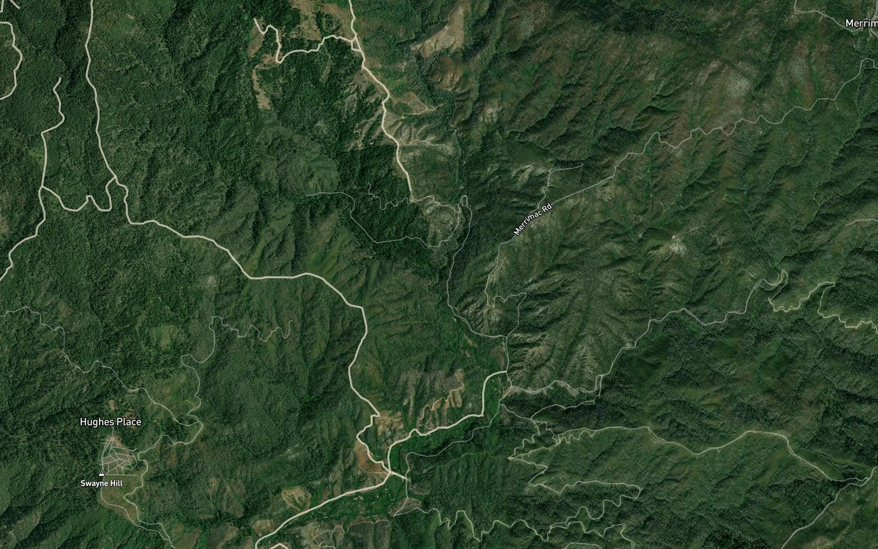 Satellite map of the Bush Creek