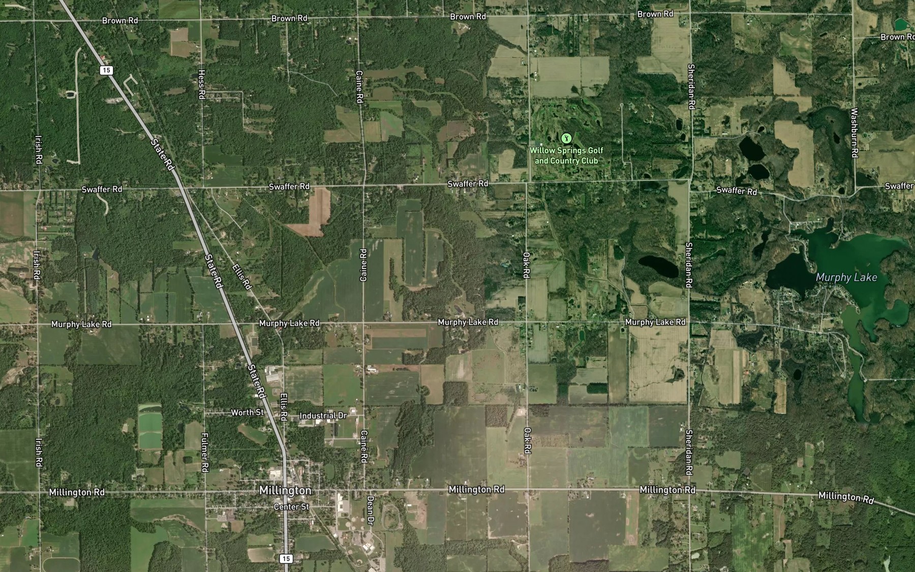 Satellite map of the Mapes Drain