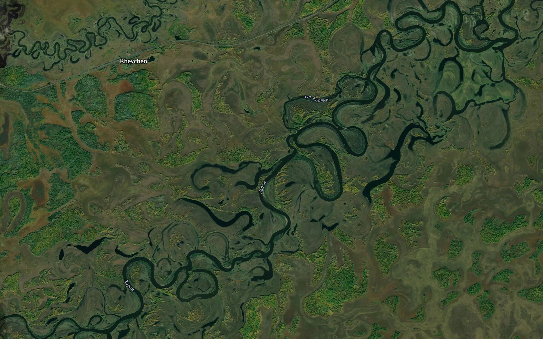 Satellite map of the Zaliv Yenochiy