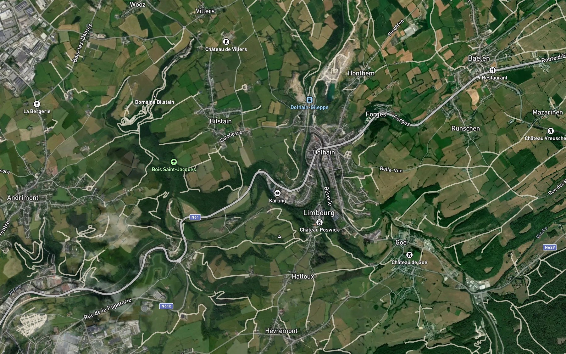 Satellite map of the Ruisseau de Ruyff