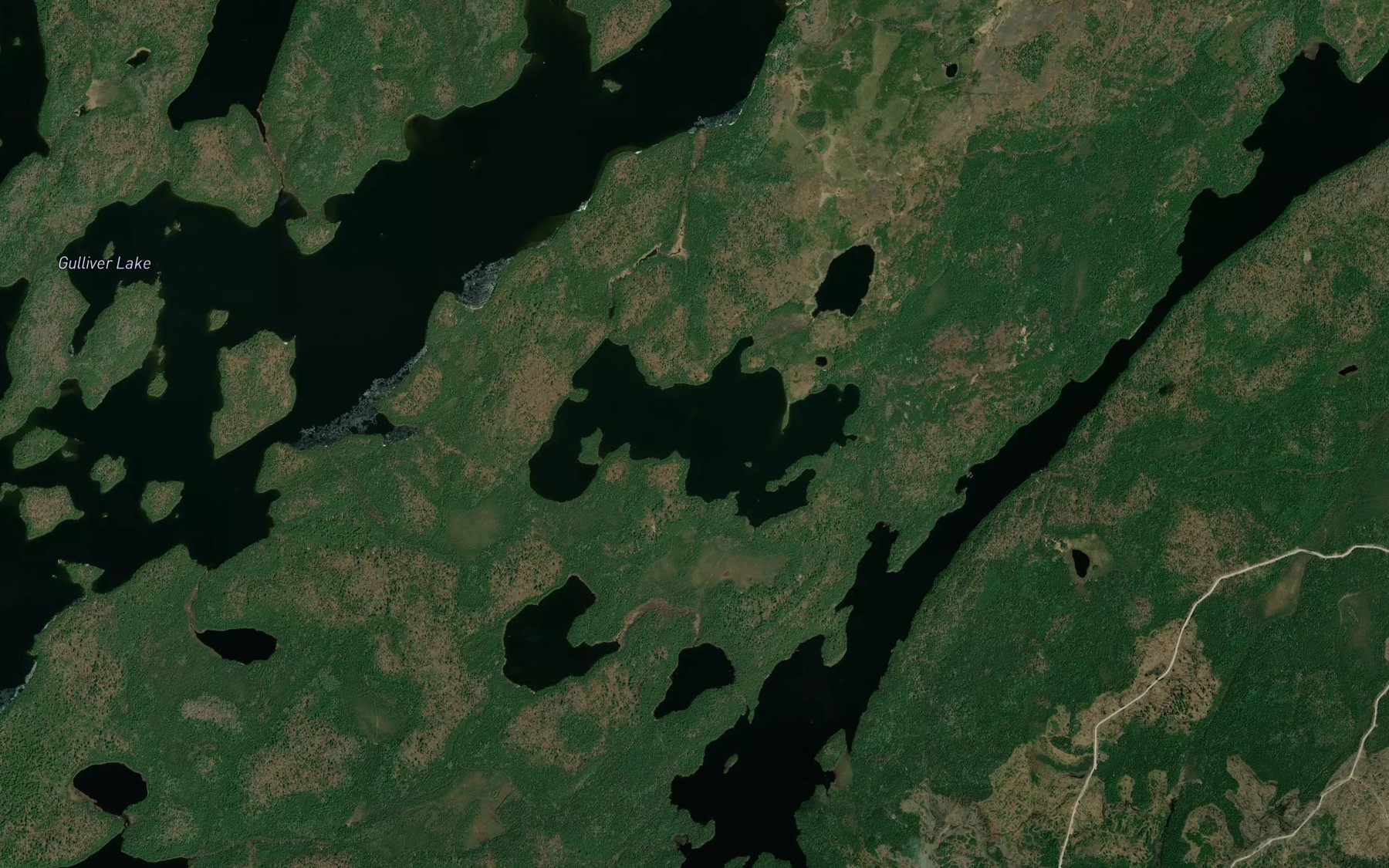 Satellite map of the Portage Lake