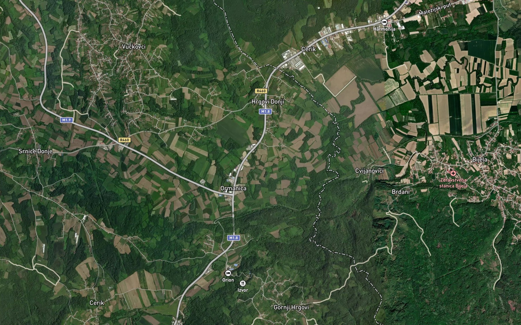 Satellite map of the Vuckovac