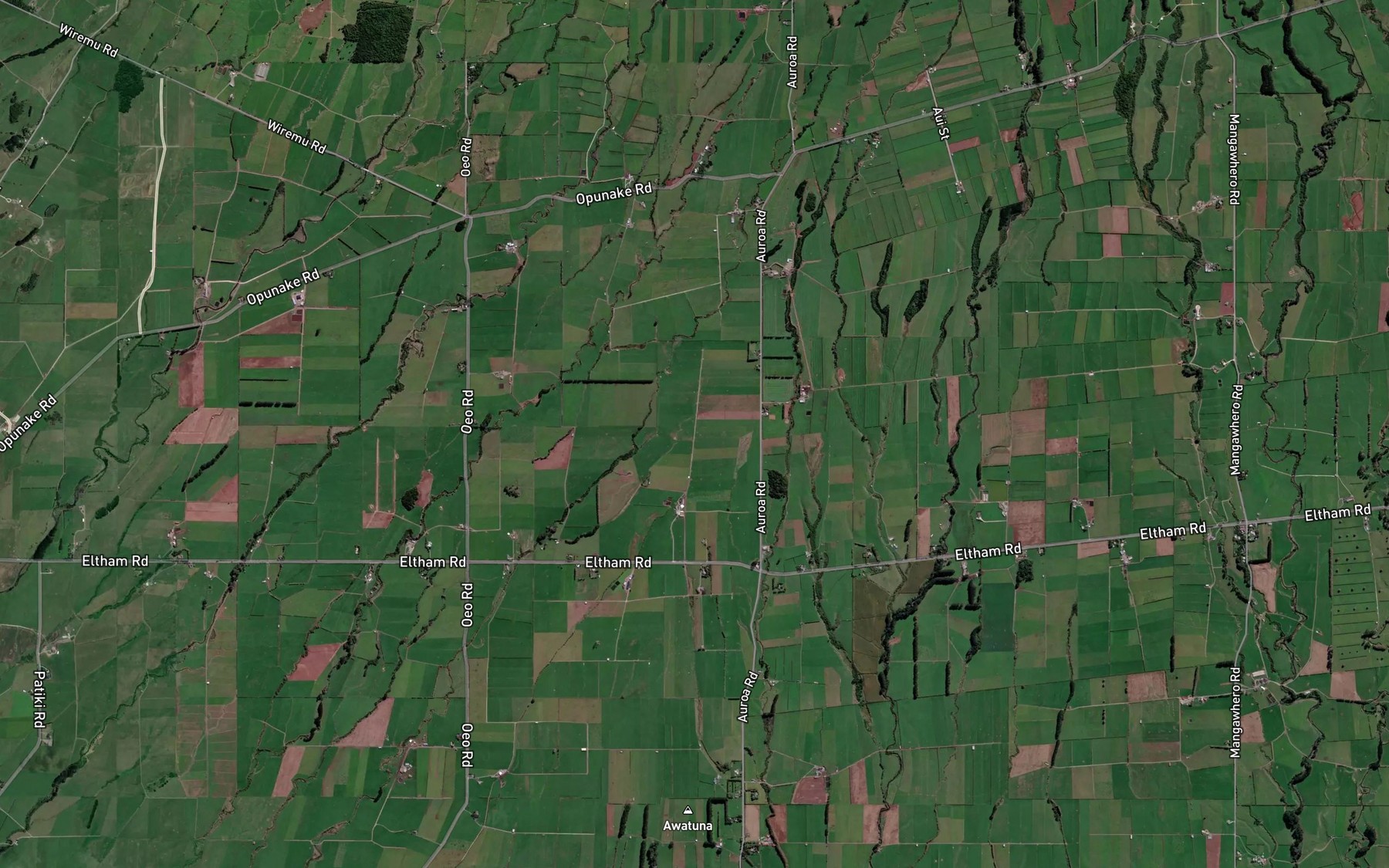 Satellite map of the Awatuna Stream