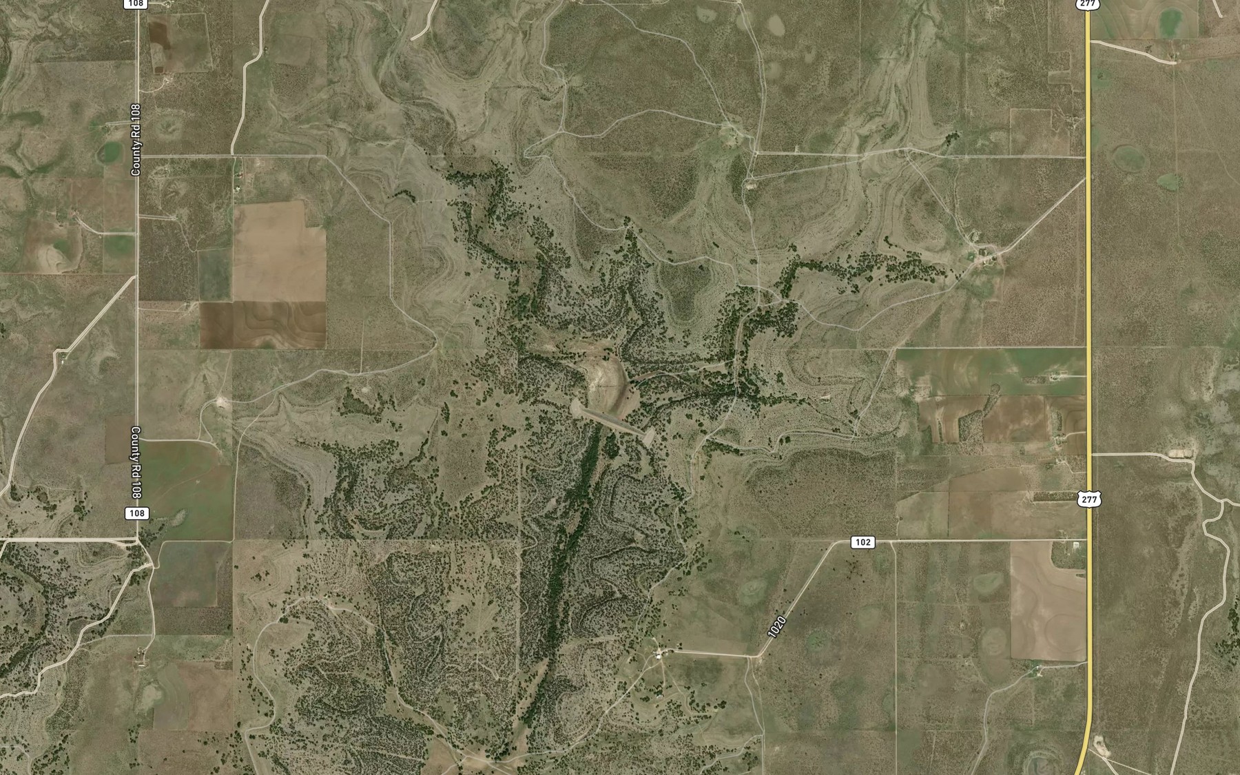 Satellite map of the Soil Conservation Service Site 1 Reservoir