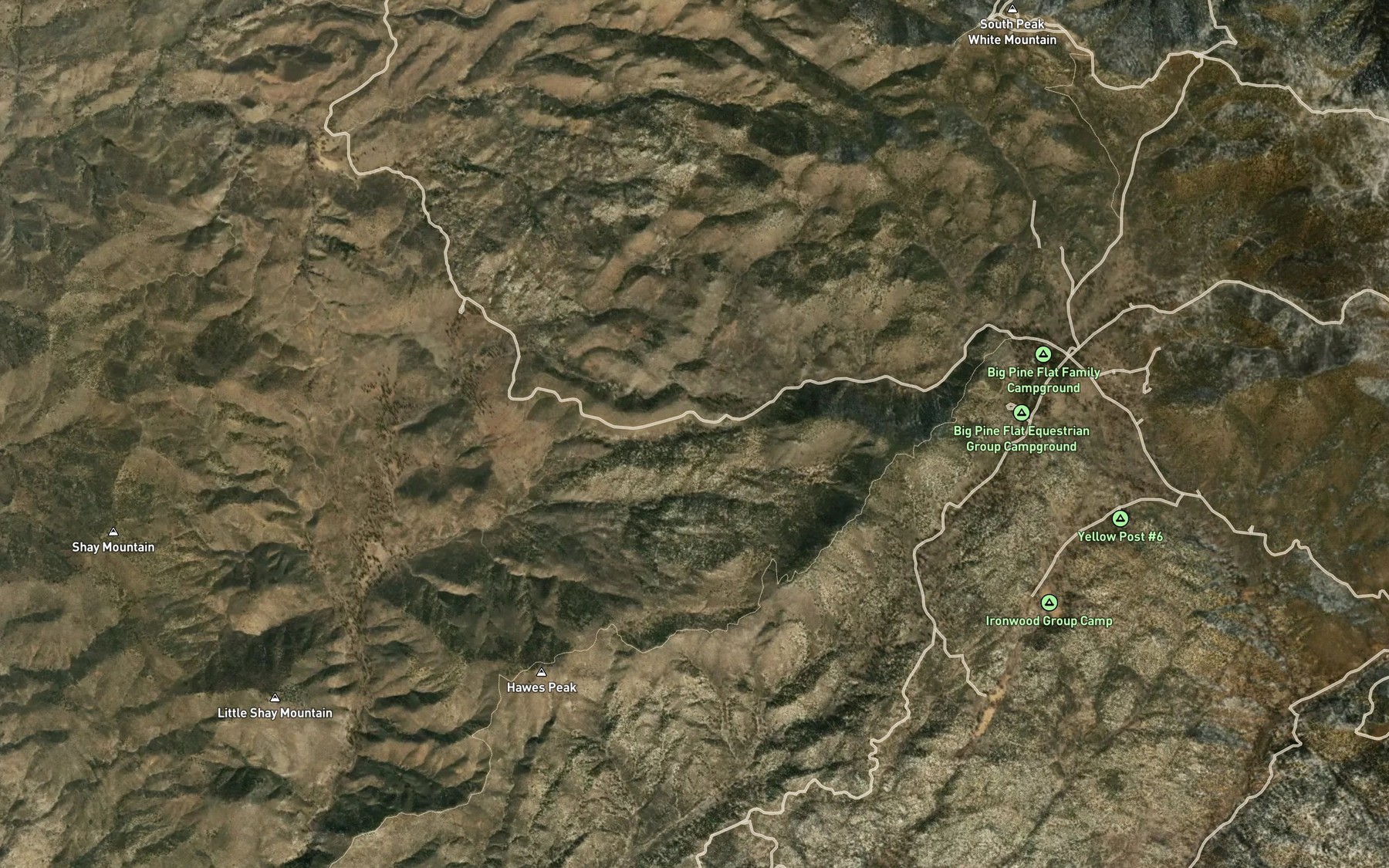 Satellite map of the Burns Spring