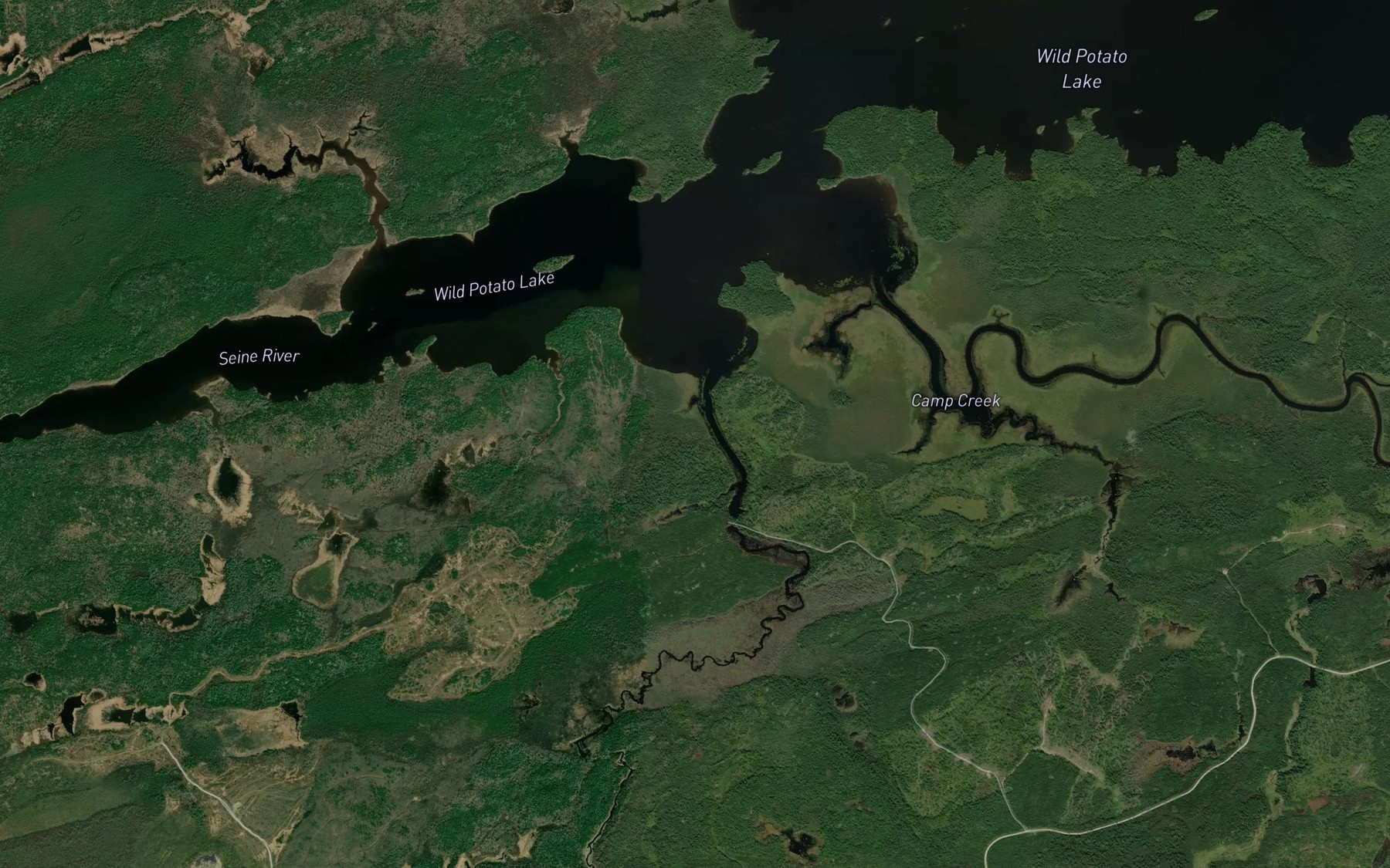 Satellite map of the Suckers Creek
