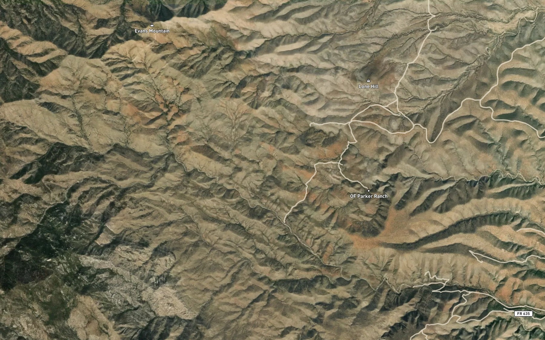 Satellite map of the Pearsons Spring