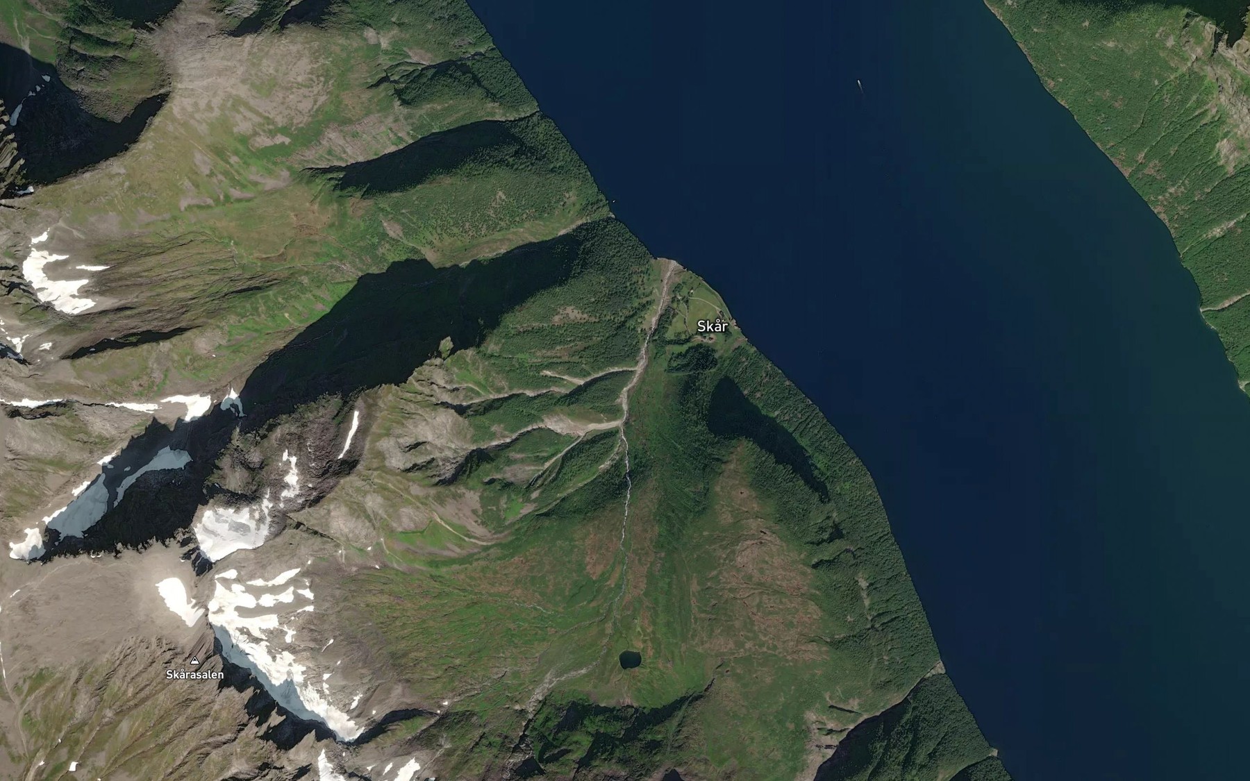 Satellite map of the Skorelva