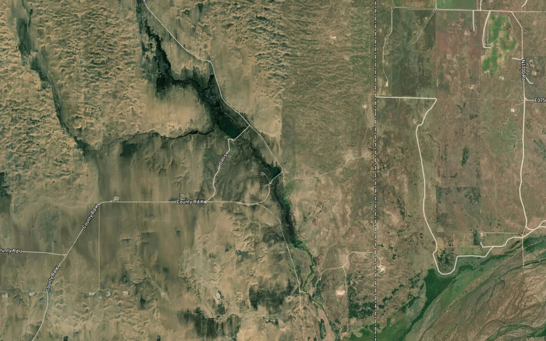 Satellite map of the Oasis Lake