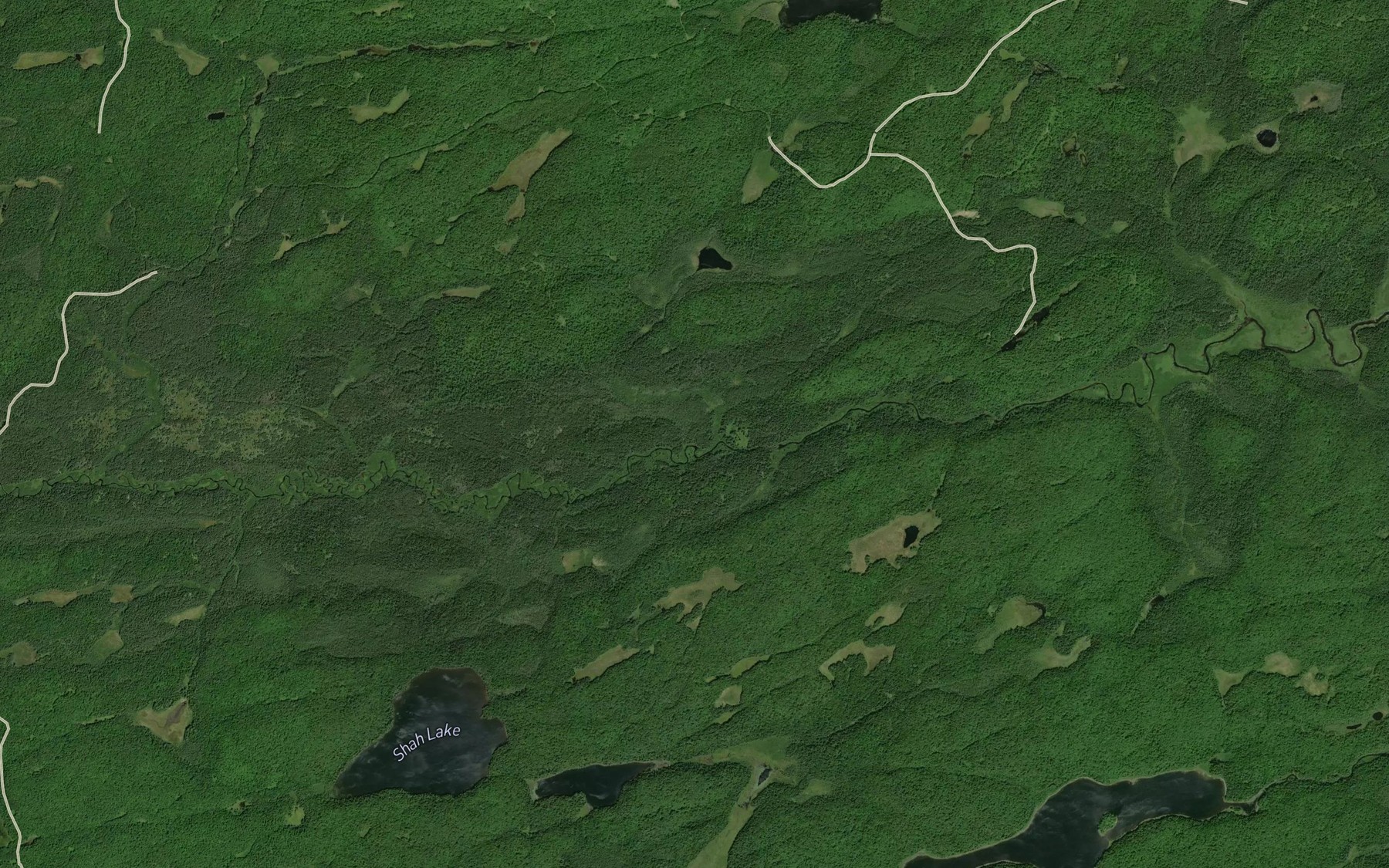 Satellite map of the Ponemah Creek