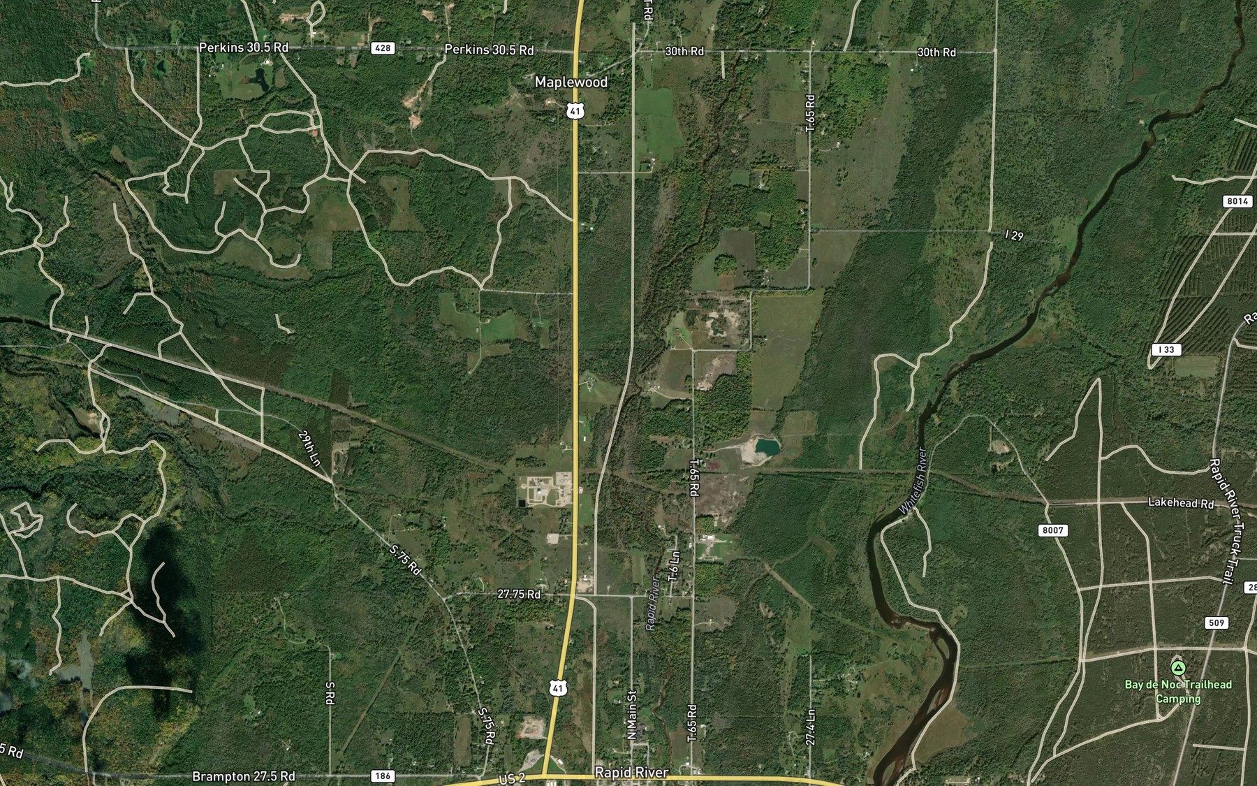 Satellite map of the Inman Creek