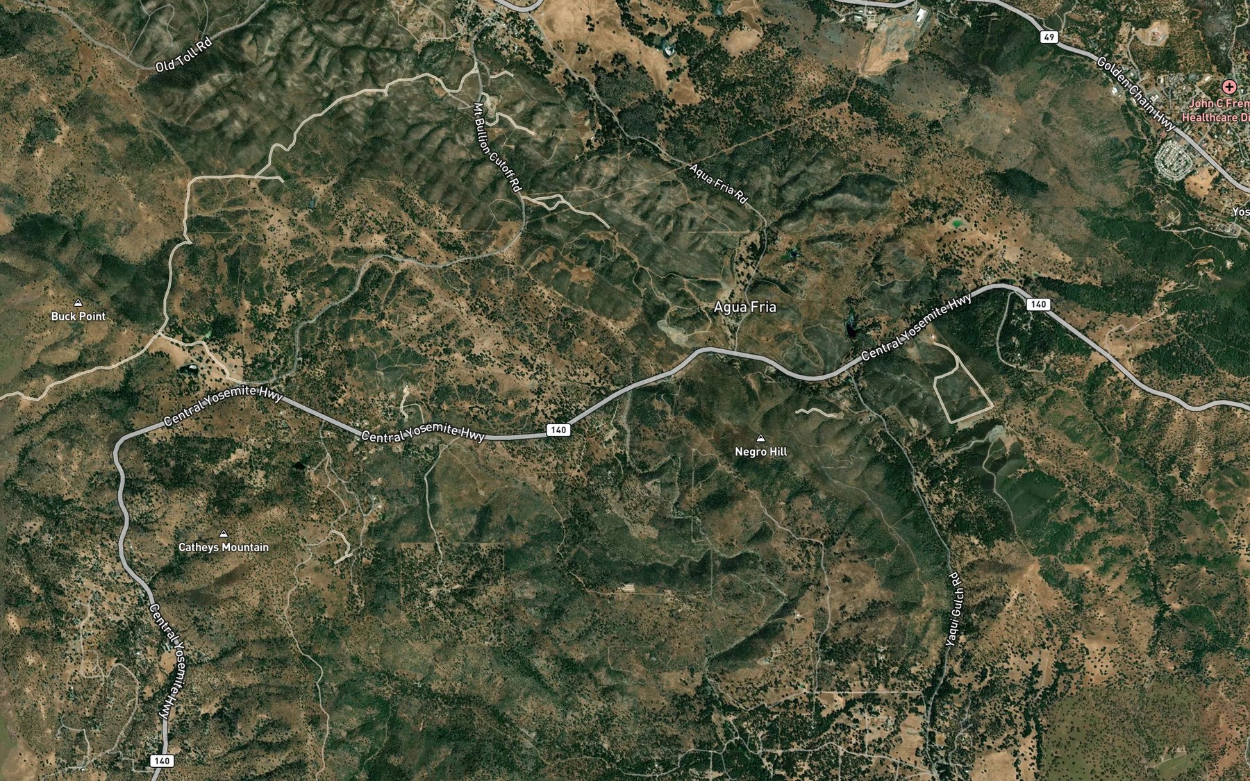 Satellite map of the Sand Creek