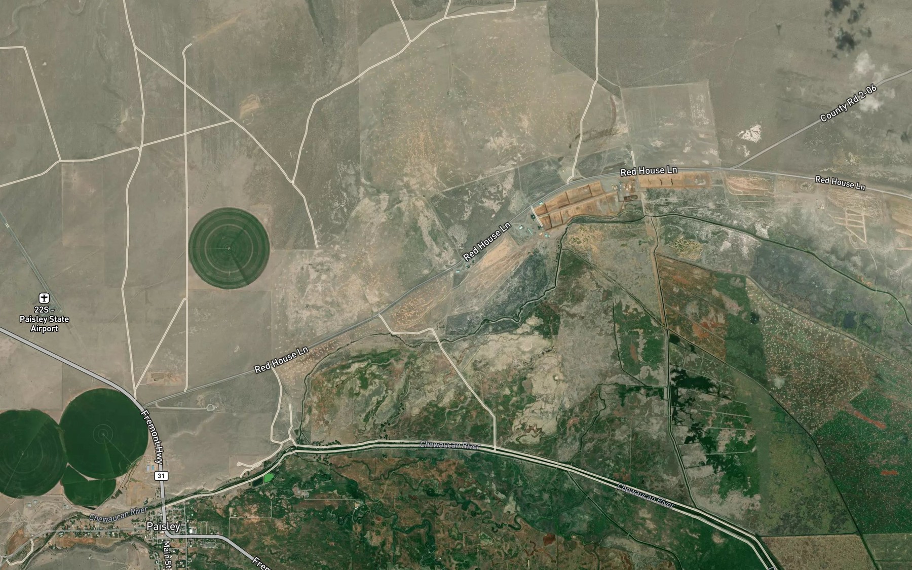 Satellite map of the Red House Ditch