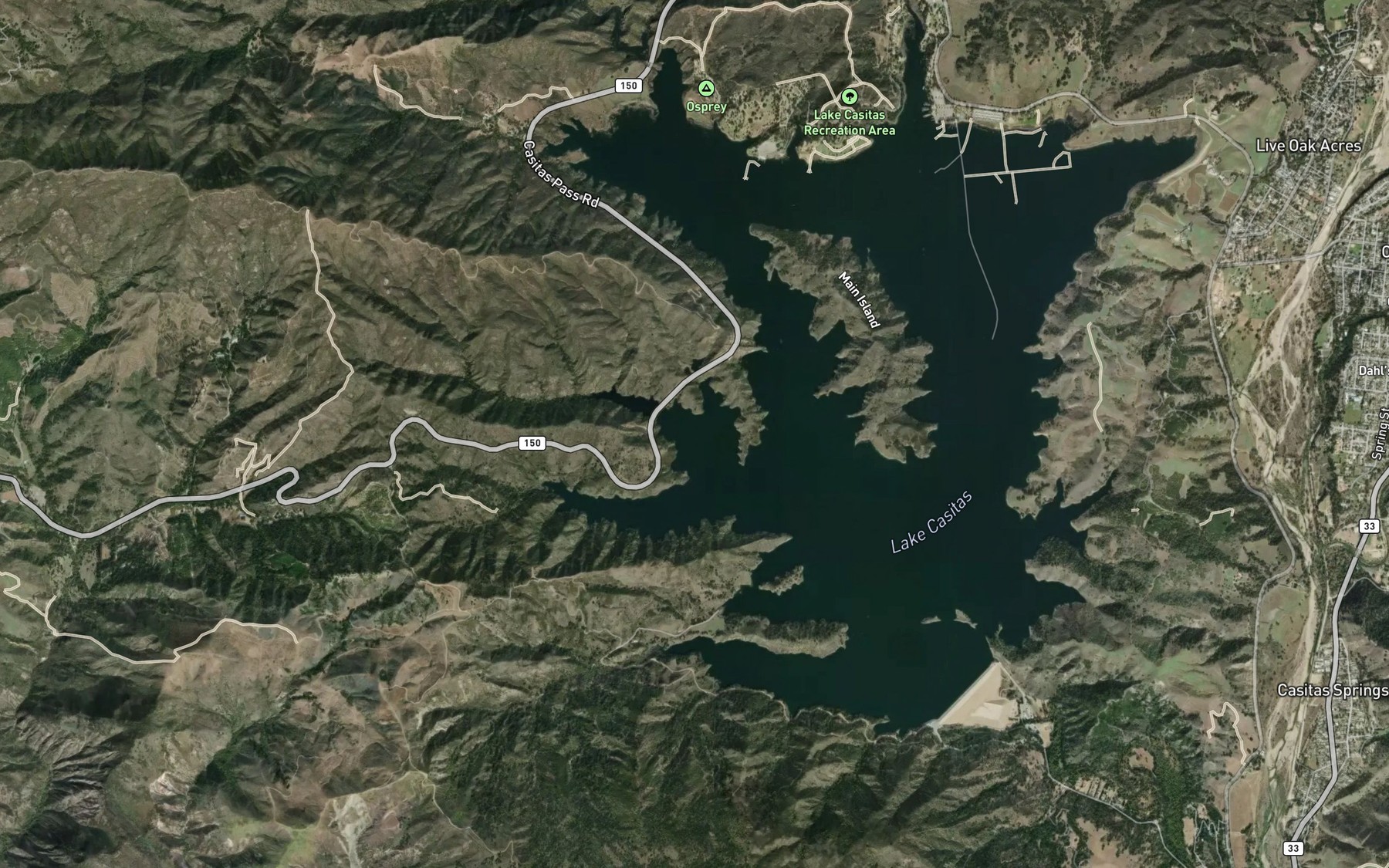 Satellite map of the Willow Creek