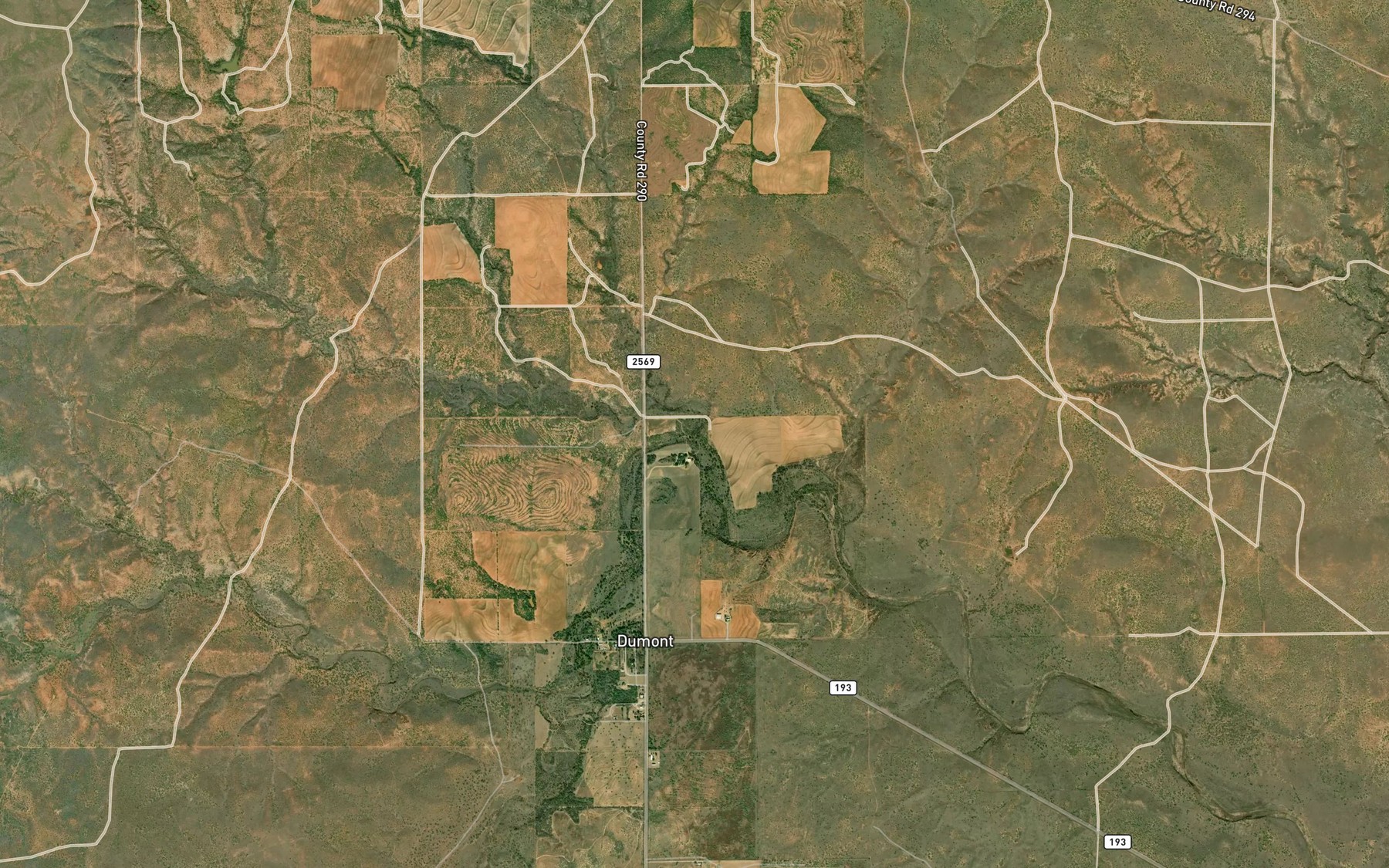 Satellite map of the Eighteen Creek