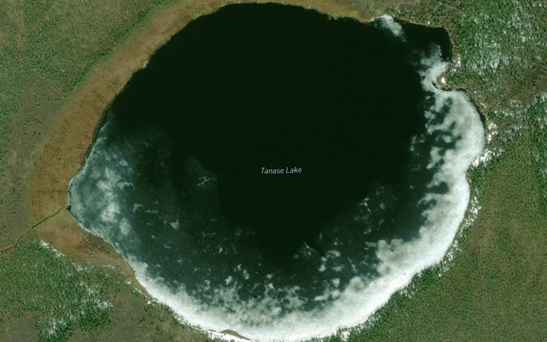 Satellite map of the Tanase Lake