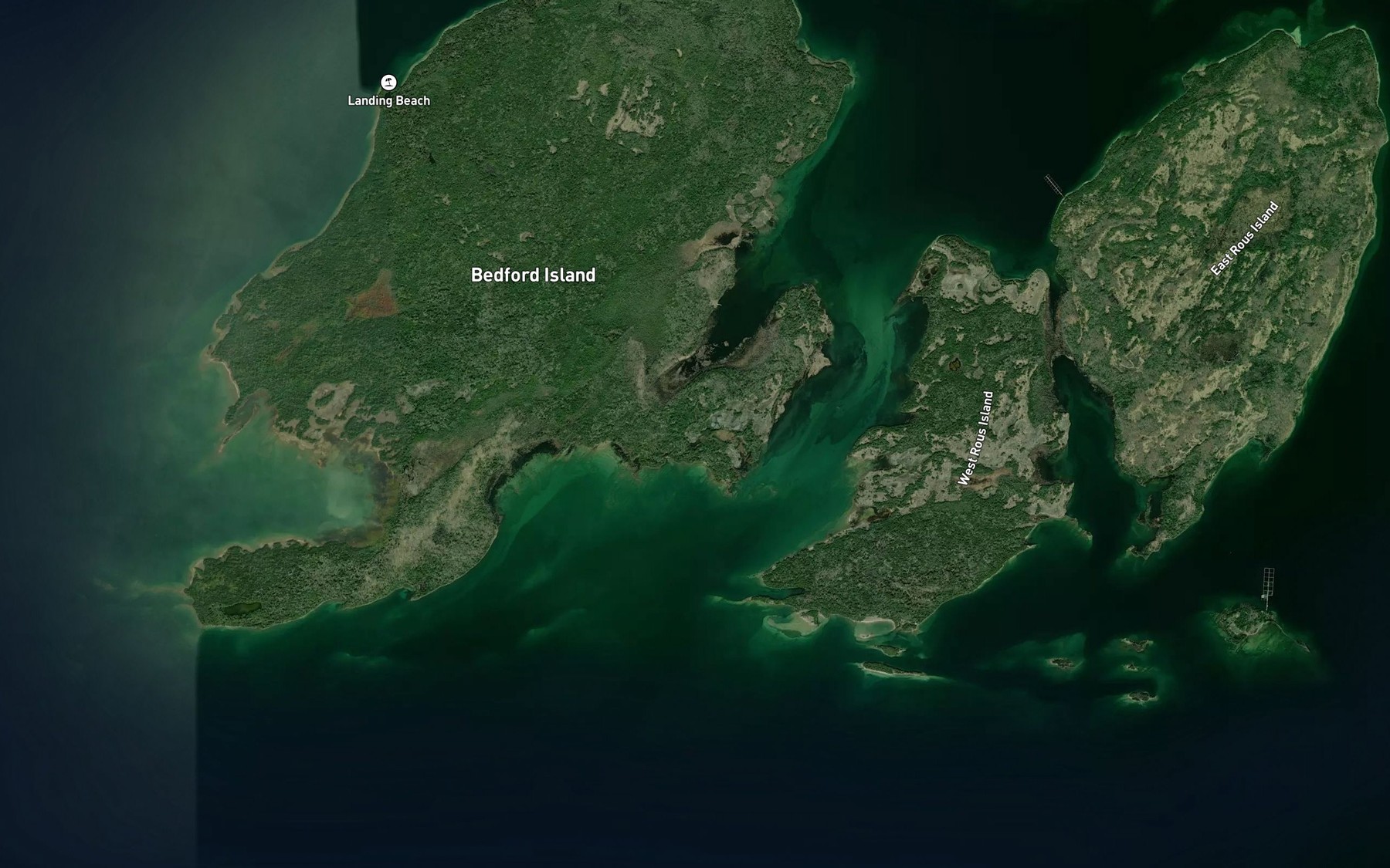 Satellite map of the Cutknife Cove