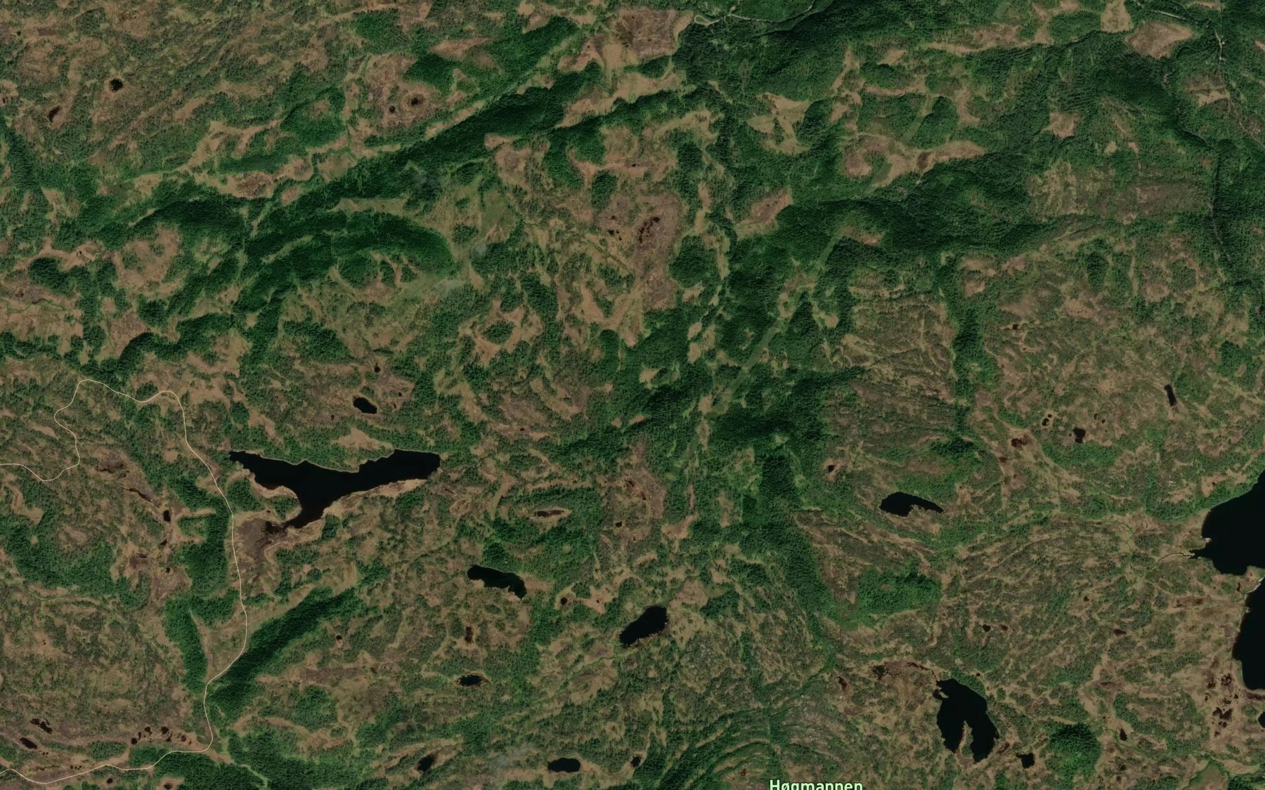 Satellite map of the Langvassbekken