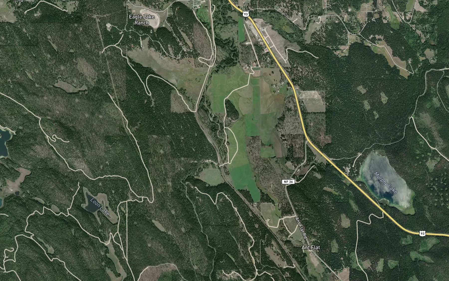 Satellite map of the Brimstone Creek