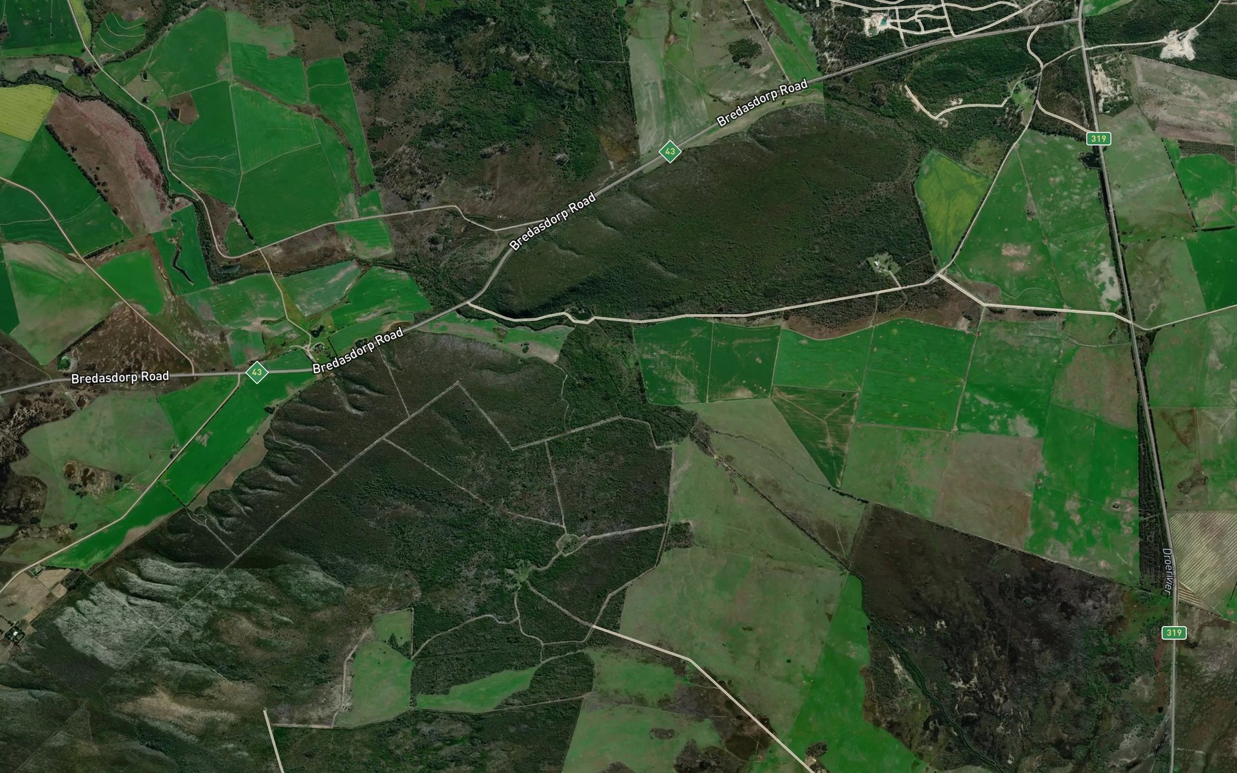 Satellite map of the Grashoekrivier