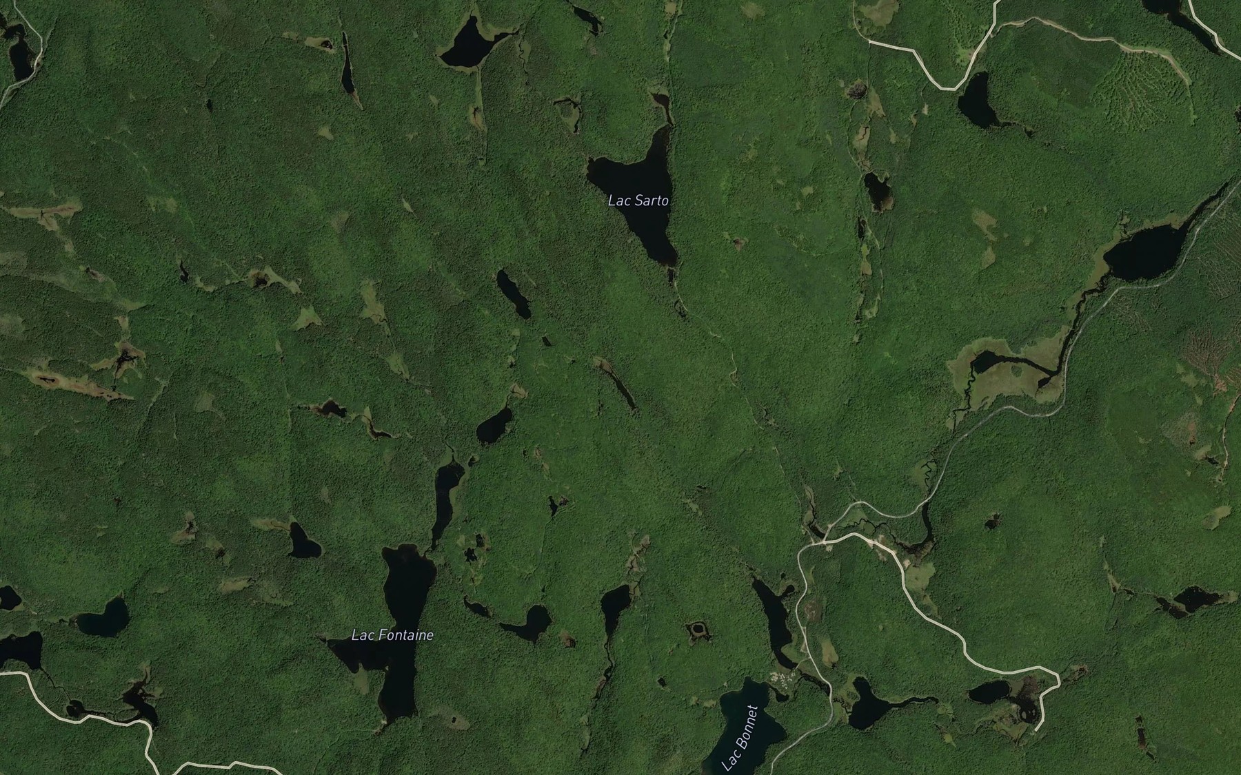 Satellite map of the Lac Paquin