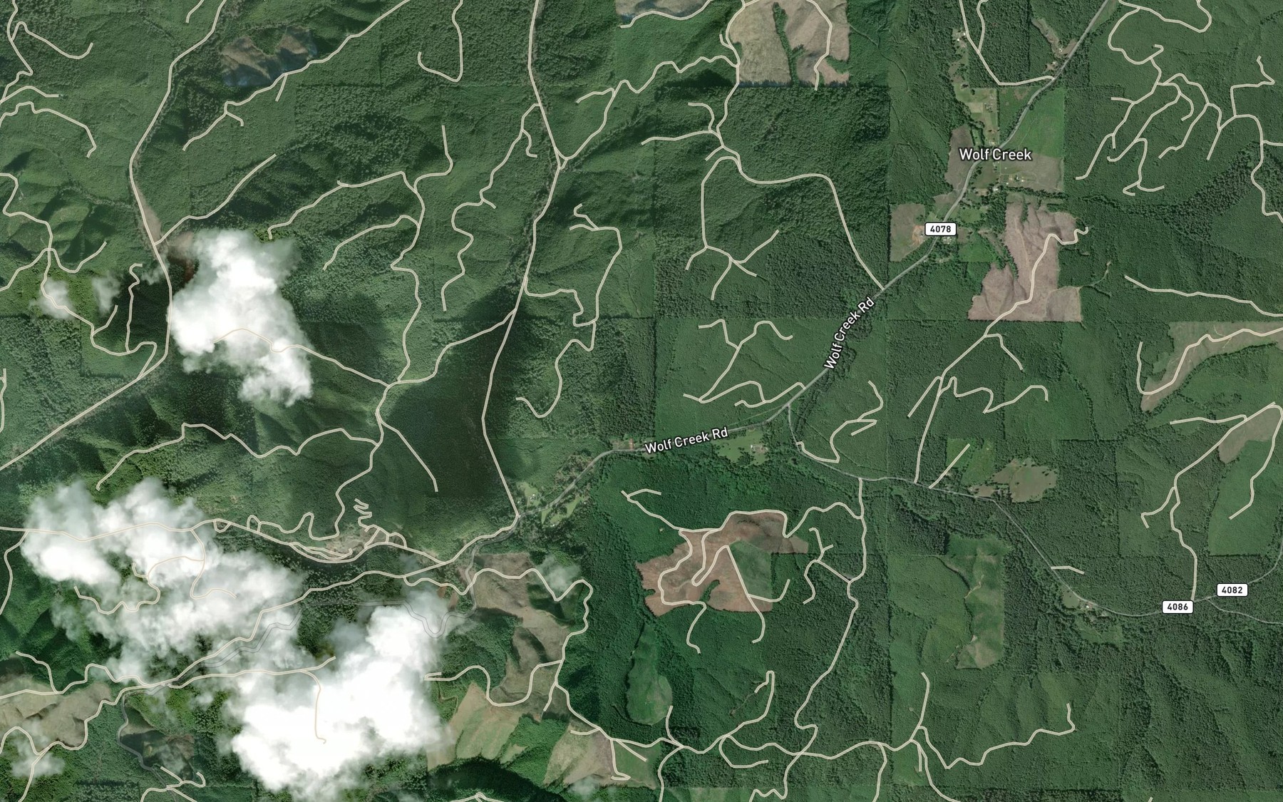 Satellite map of the Lewis Creek
