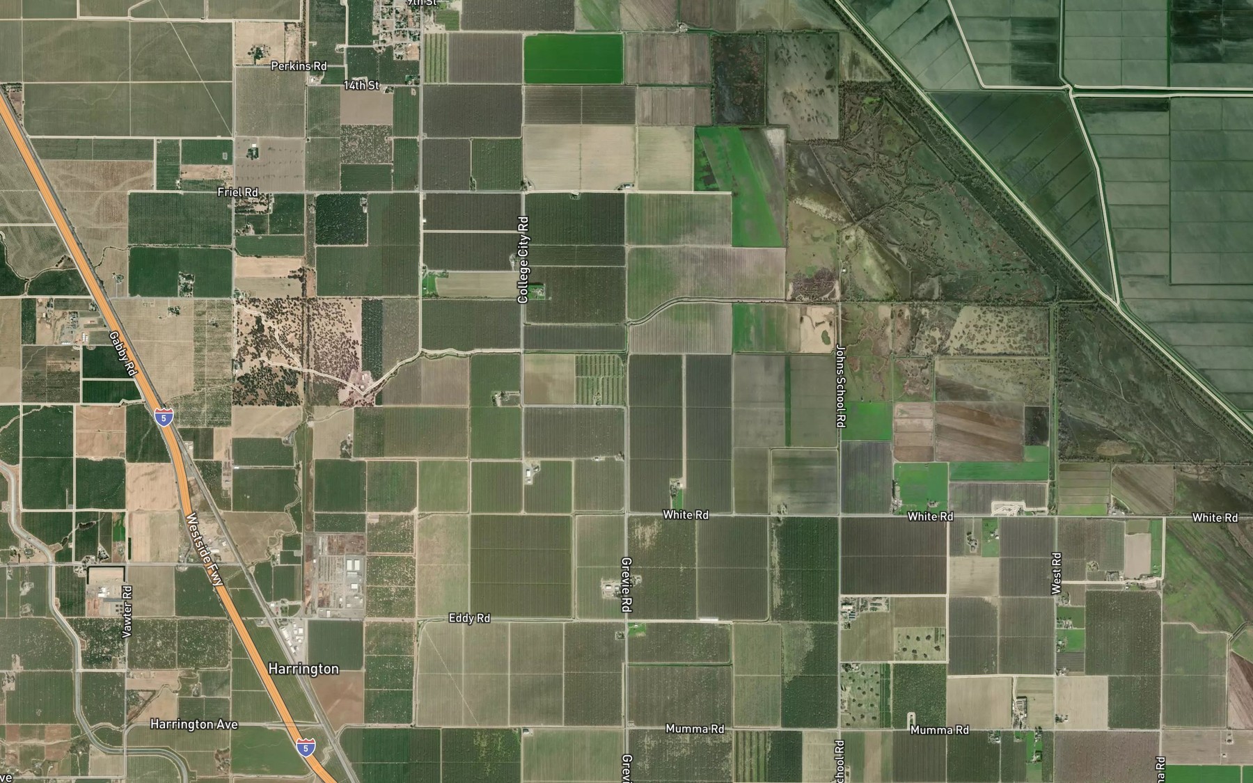 Satellite map of the Clarks Ditch
