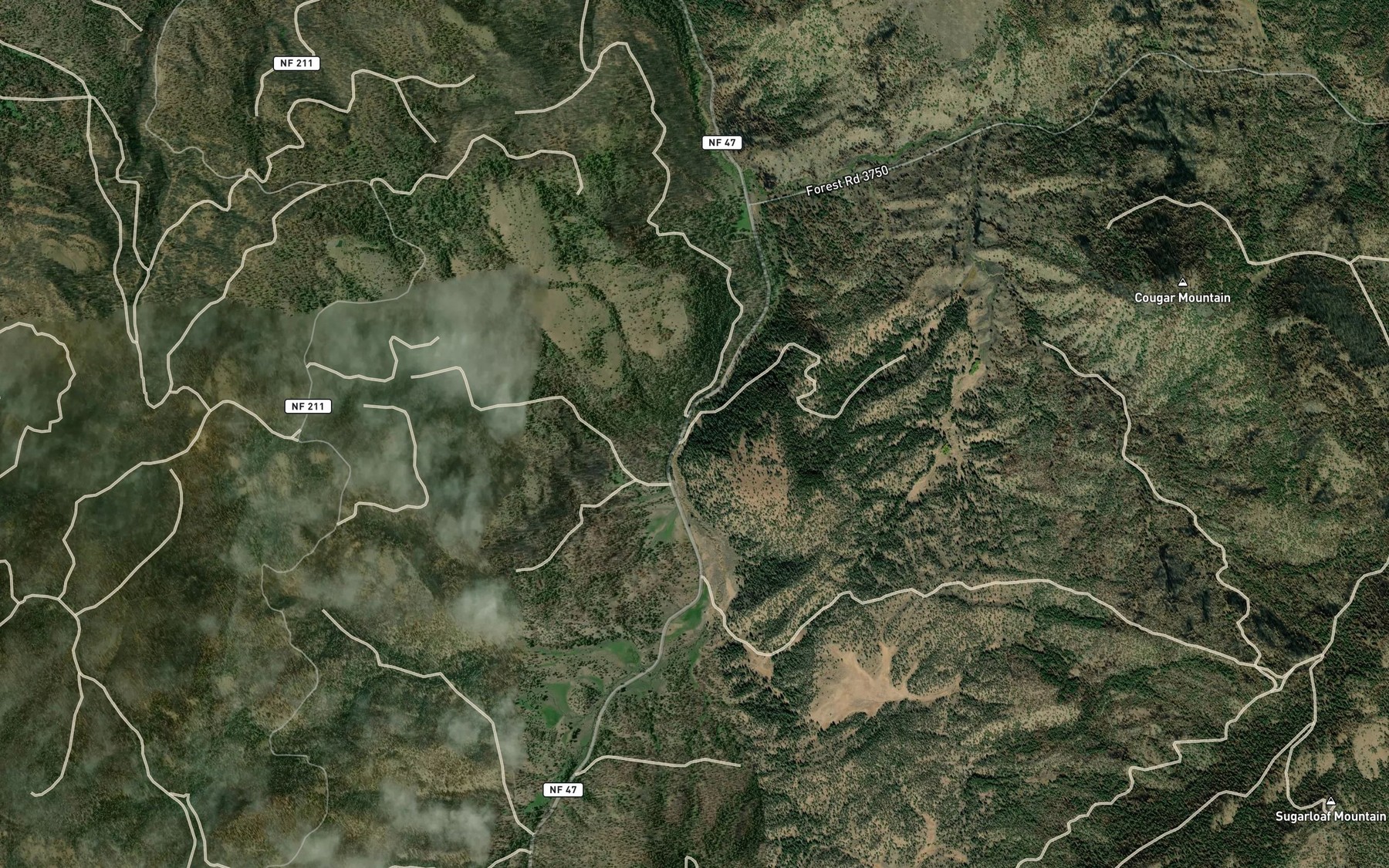 Satellite map of the Rock Creek