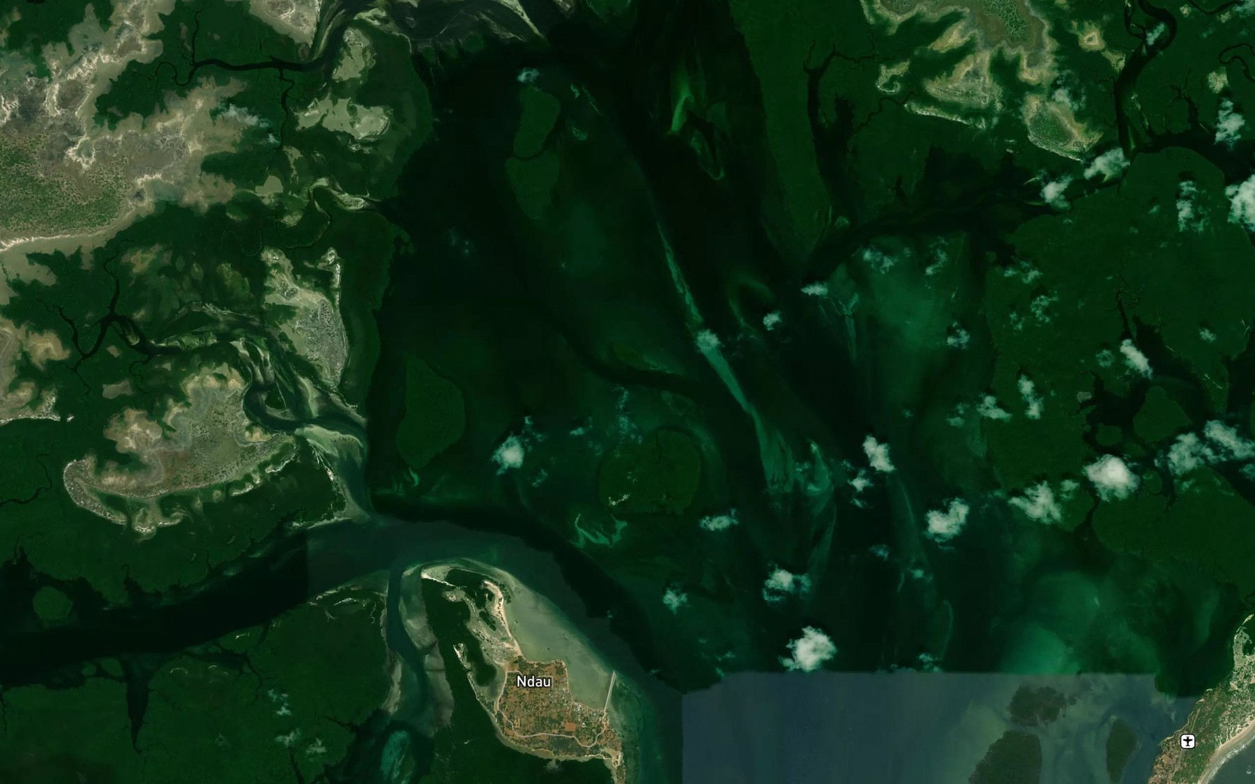 Satellite map of the Ndau Bay