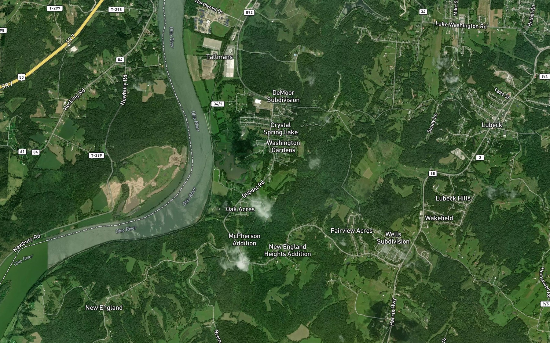 Satellite map of the Spenser Spring