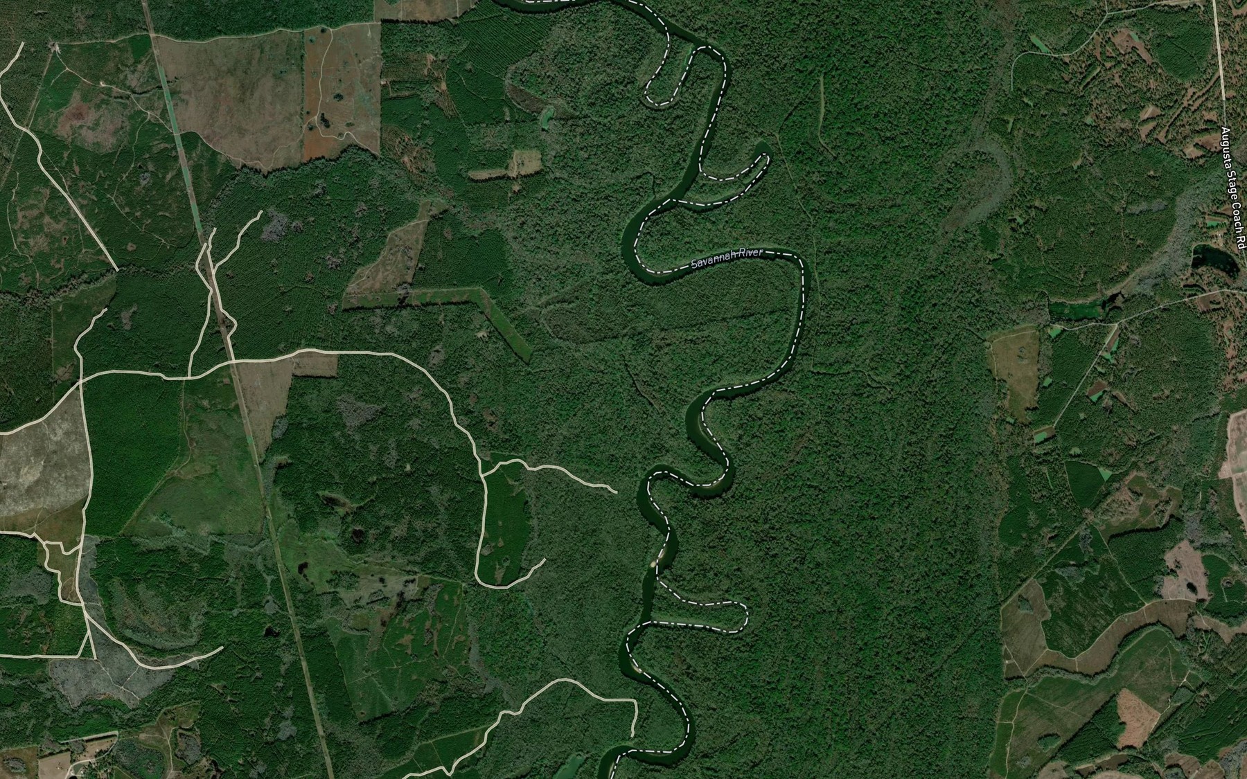 Satellite map of the Clay Lake