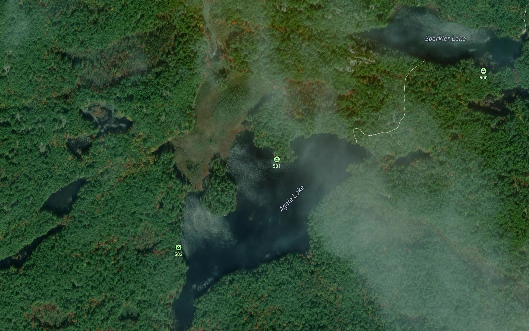 Satellite map of the Agate Lake