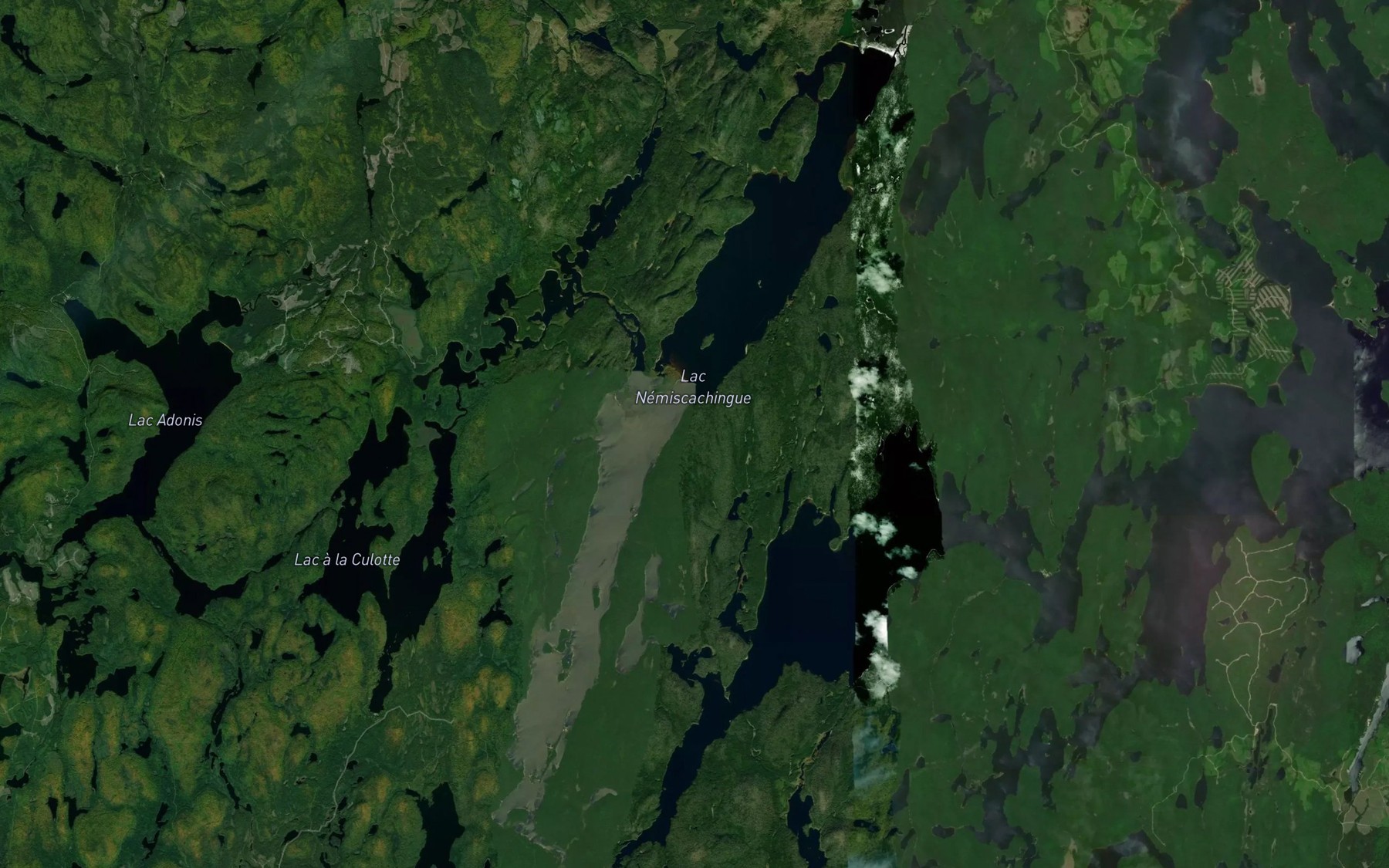Satellite map of the Riviere Nemiscachingue