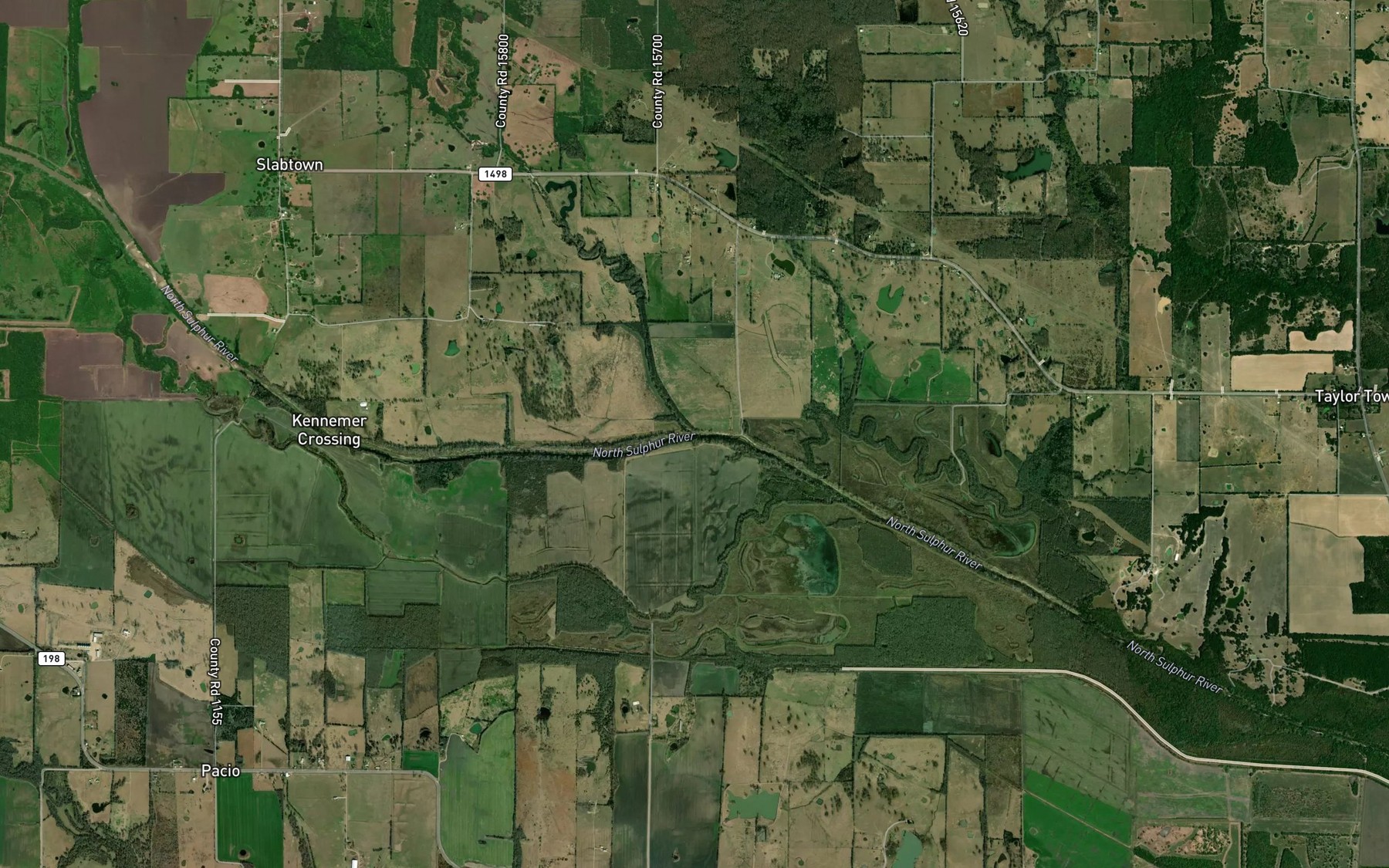 Satellite map of the Hickory Creek