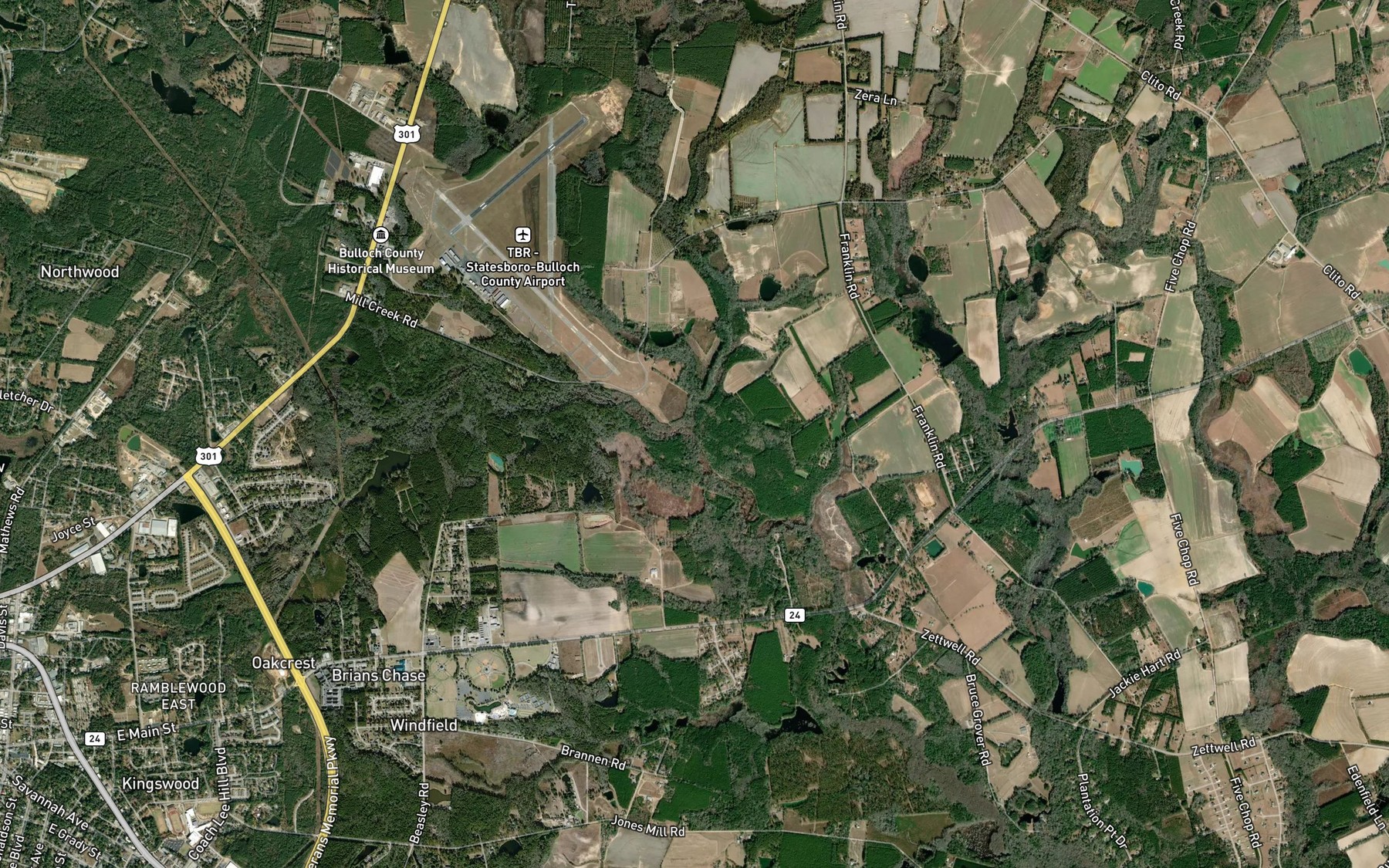 Satellite map of the Newsome Branch