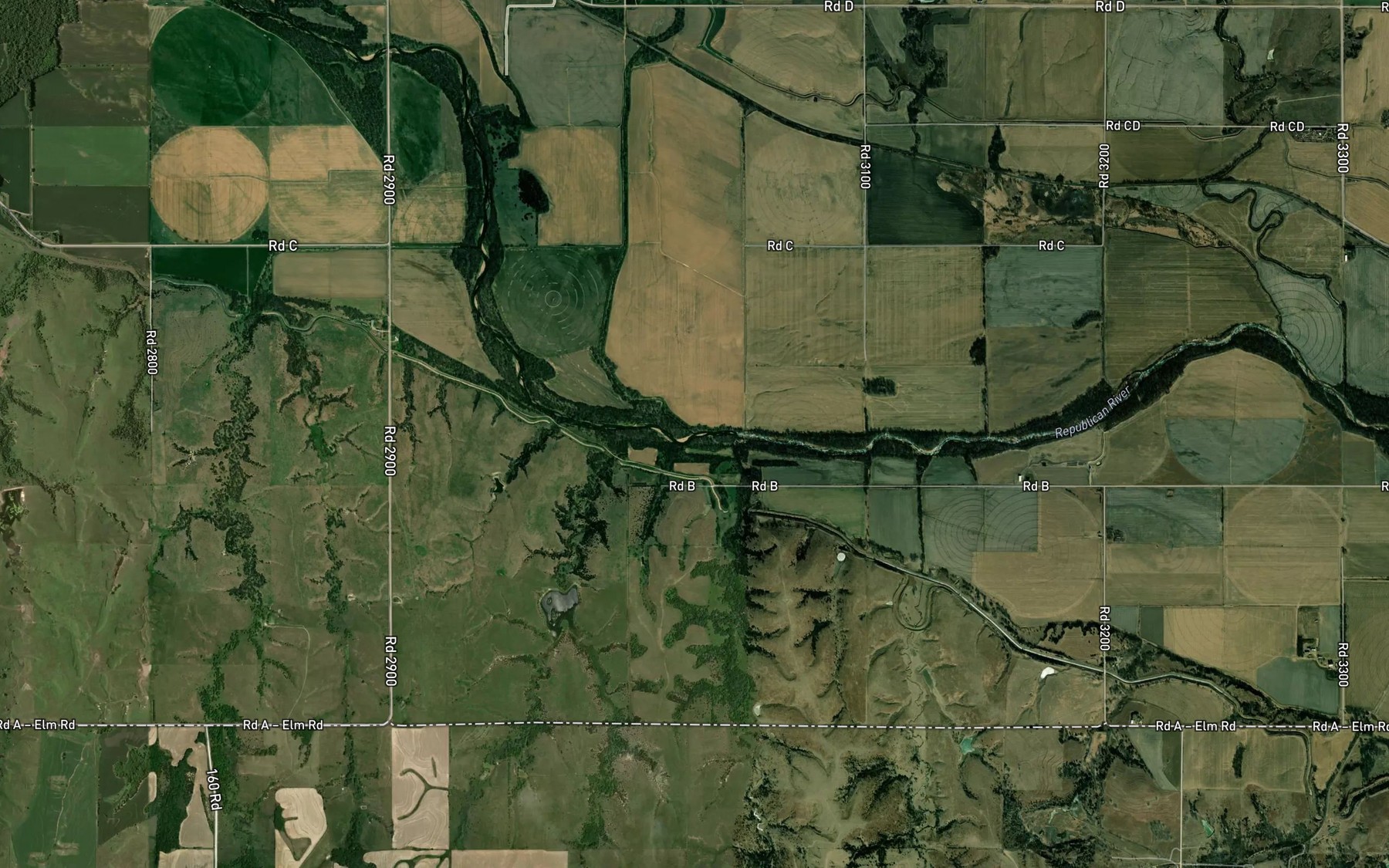 Satellite map of the Sand Creek