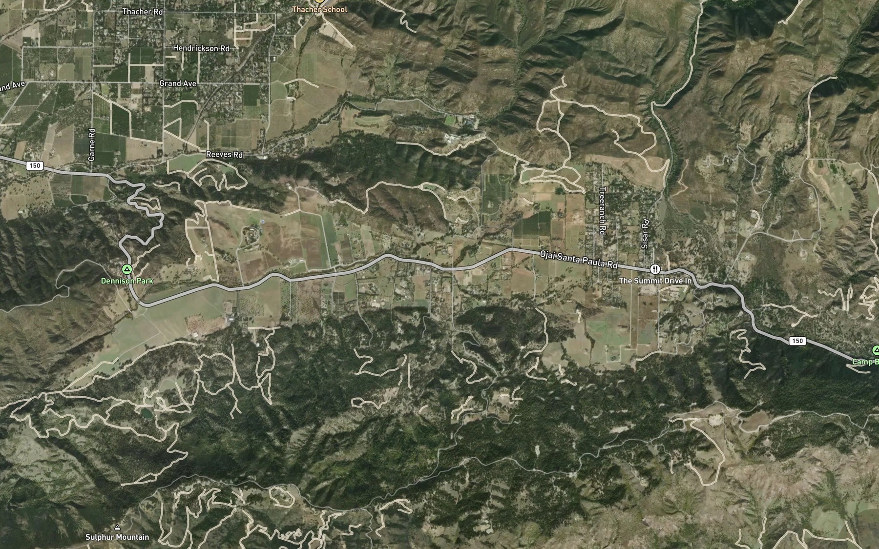 Satellite map of the Sycamore Creek