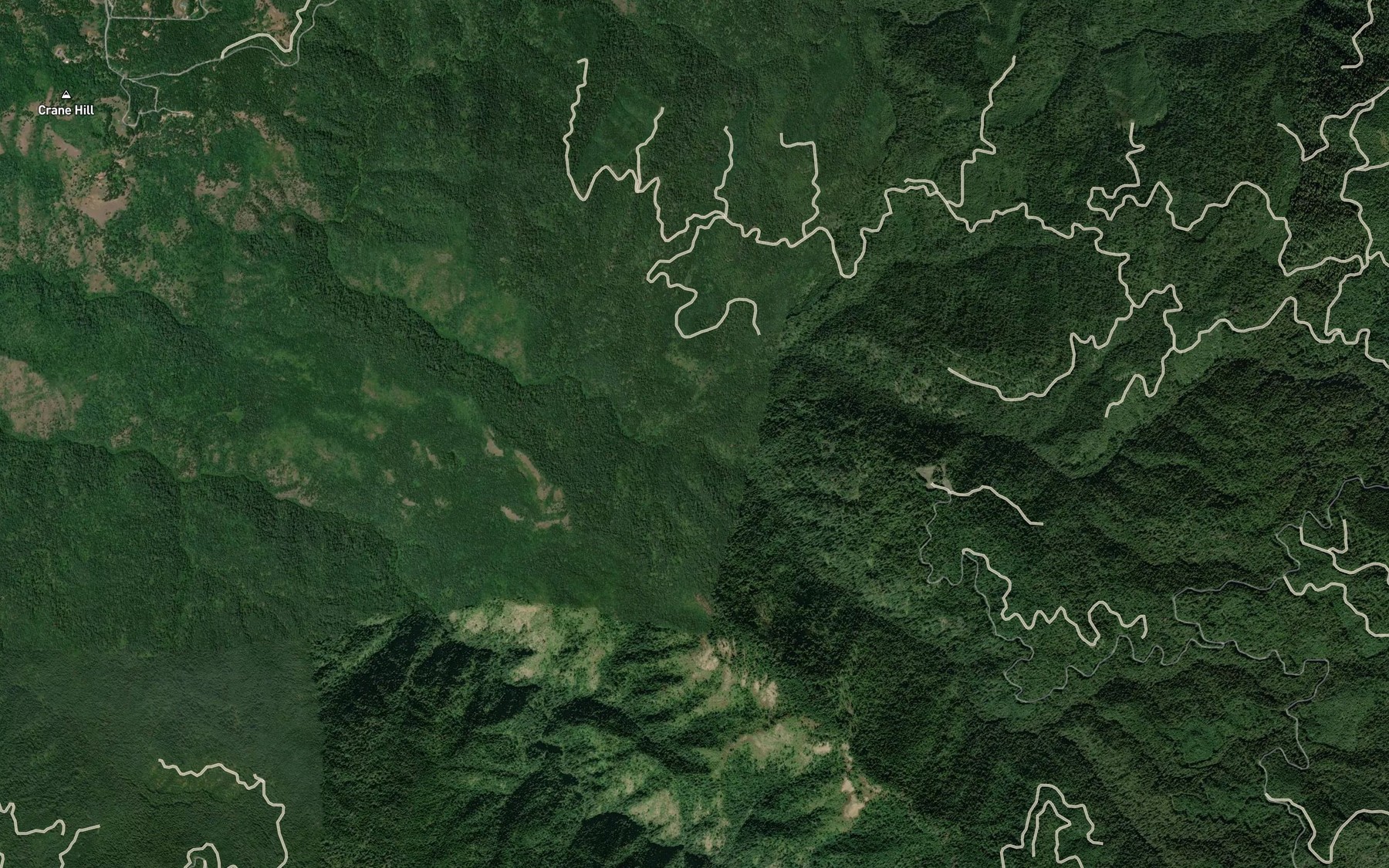 Satellite map of the Solo Creek