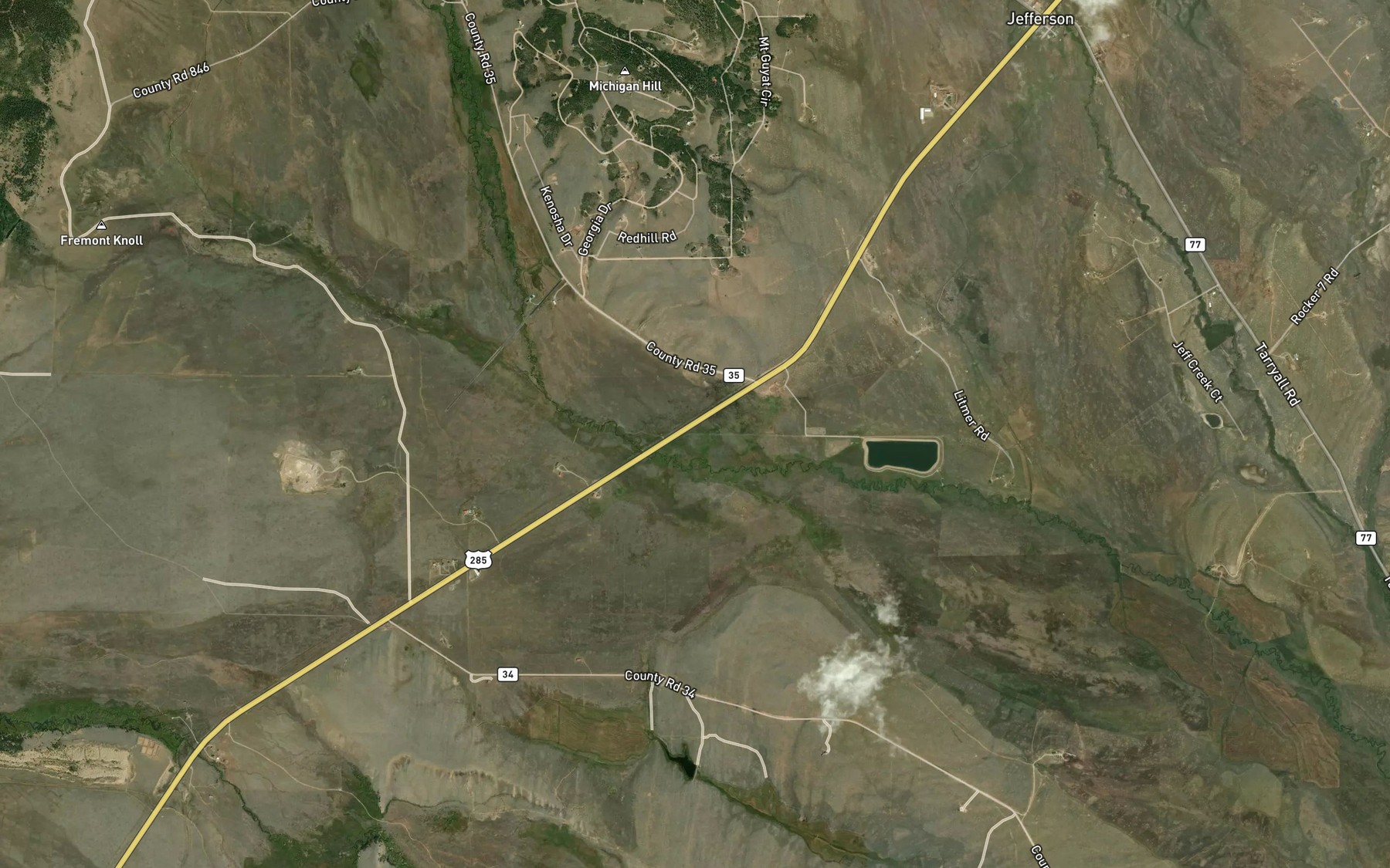 Satellite map of the Sessions Ditch