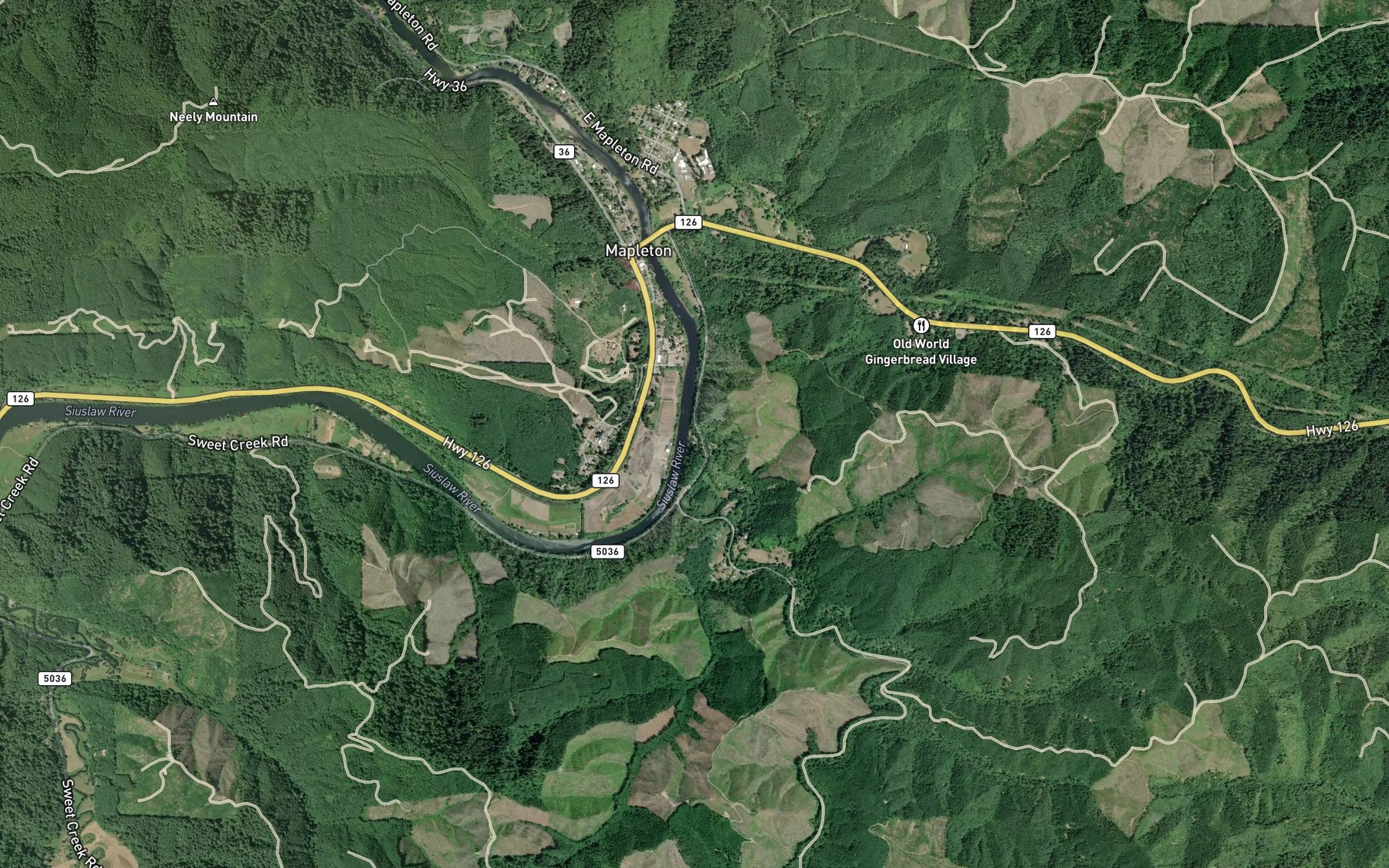 Satellite map of the Hadsall Creek