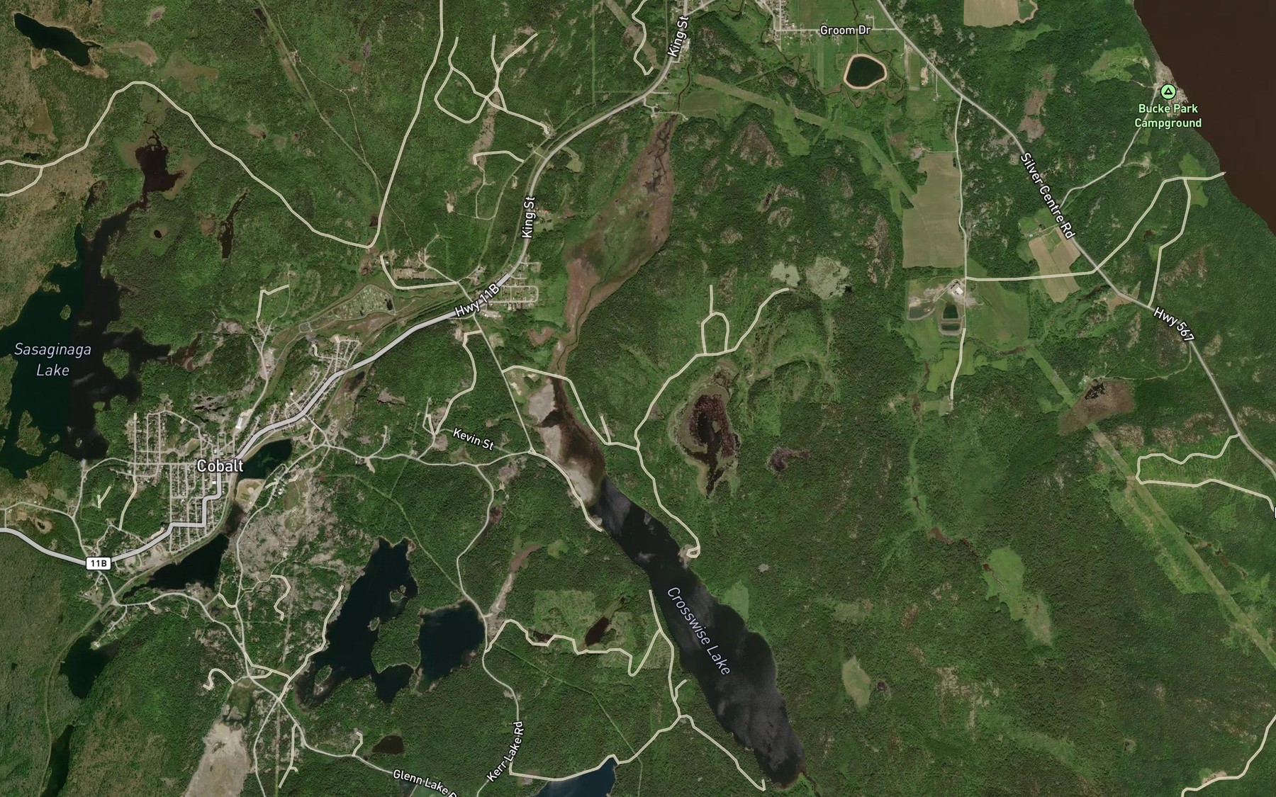 Satellite map of the Fraleck's Pond