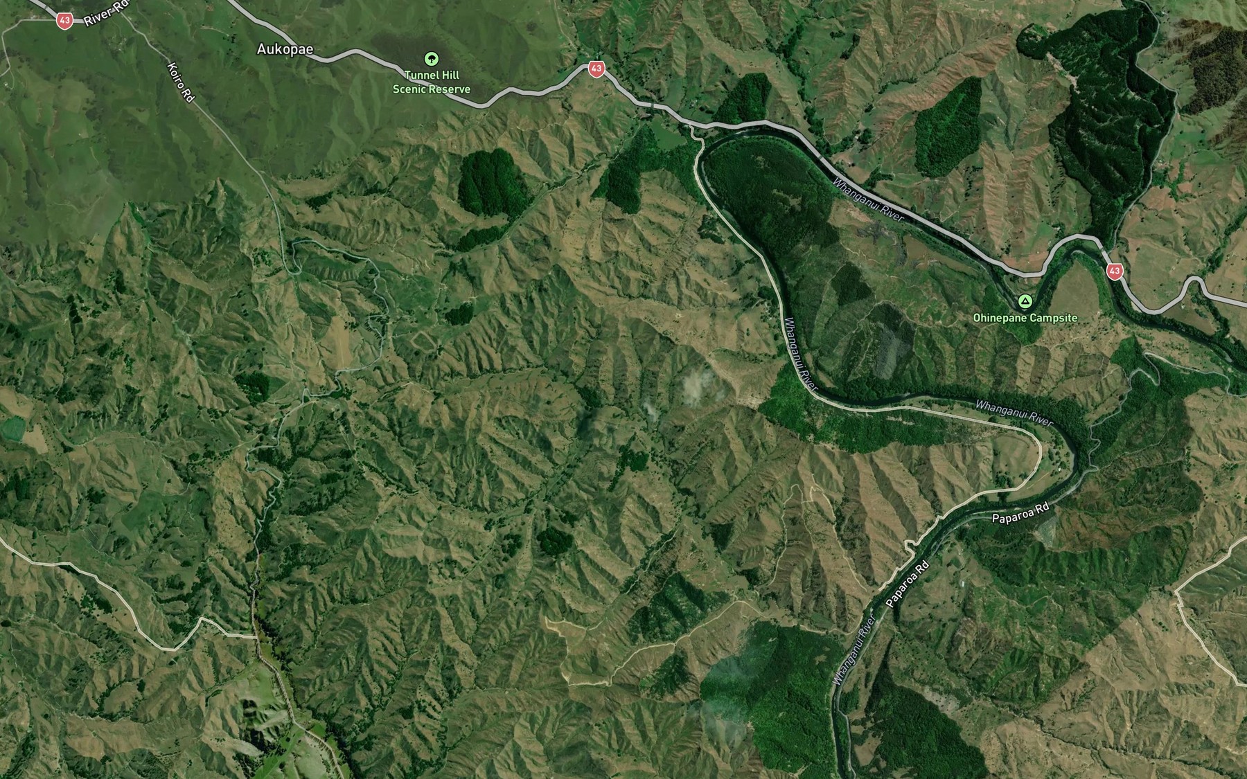 Satellite map of the Paparoa Stream